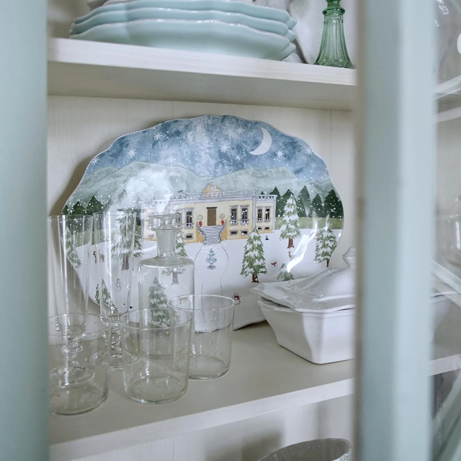 Ceramic Stoneware 20'' Oval Platter - The Nutcracker Collection, White | Microwave, Dishwasher, Oven & Freezer Safe Dinnerware | Food Safe Glazing | Restaurant Quality Serveware