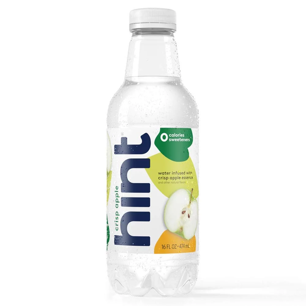 Hint Water Crisp Apple, (Pack of 12) 16 Ounce Bottles, Pure Water Infused with Crisp Apple, Zero Sugar, Zero Calories, Zero Sweeteners, Zero Preservatives, Zero Artificial Flavors