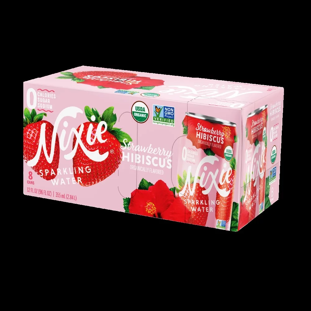 Nixie Sparkling Water Strawberry Hibiscus, 12 fl oz