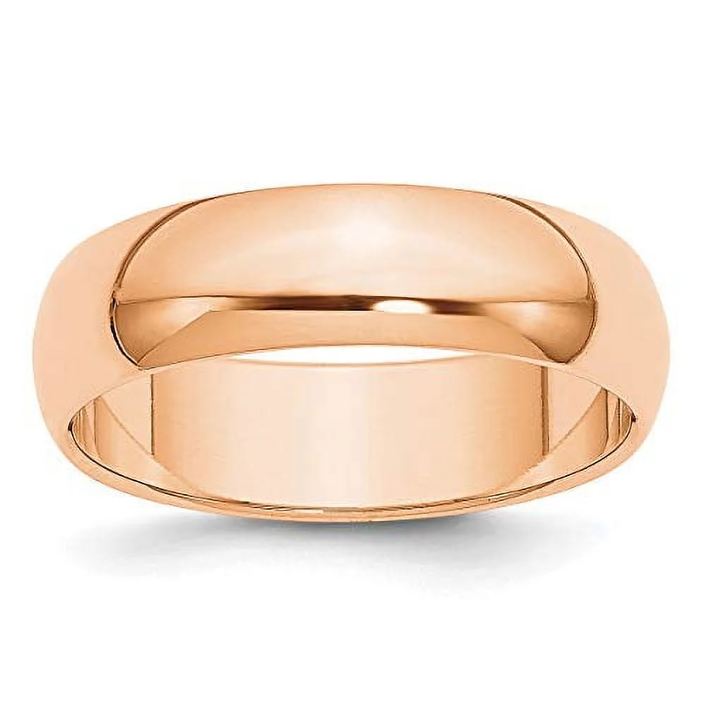 Saris and Things 10K Rose Gold 6mm Half Round Band Ring Size 5.5