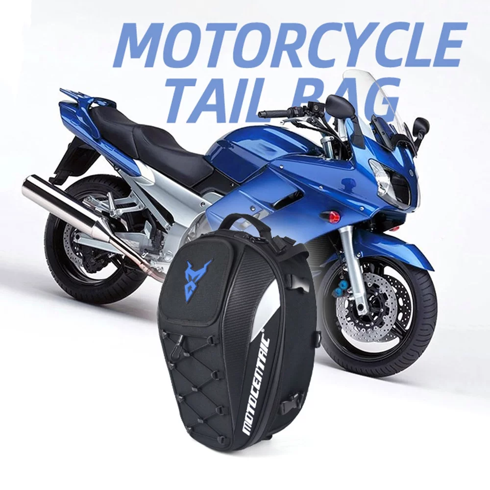 Tomshoo Motorcycle Seat Bag Dual Use Motorbike Luggage Storage Bags Blue