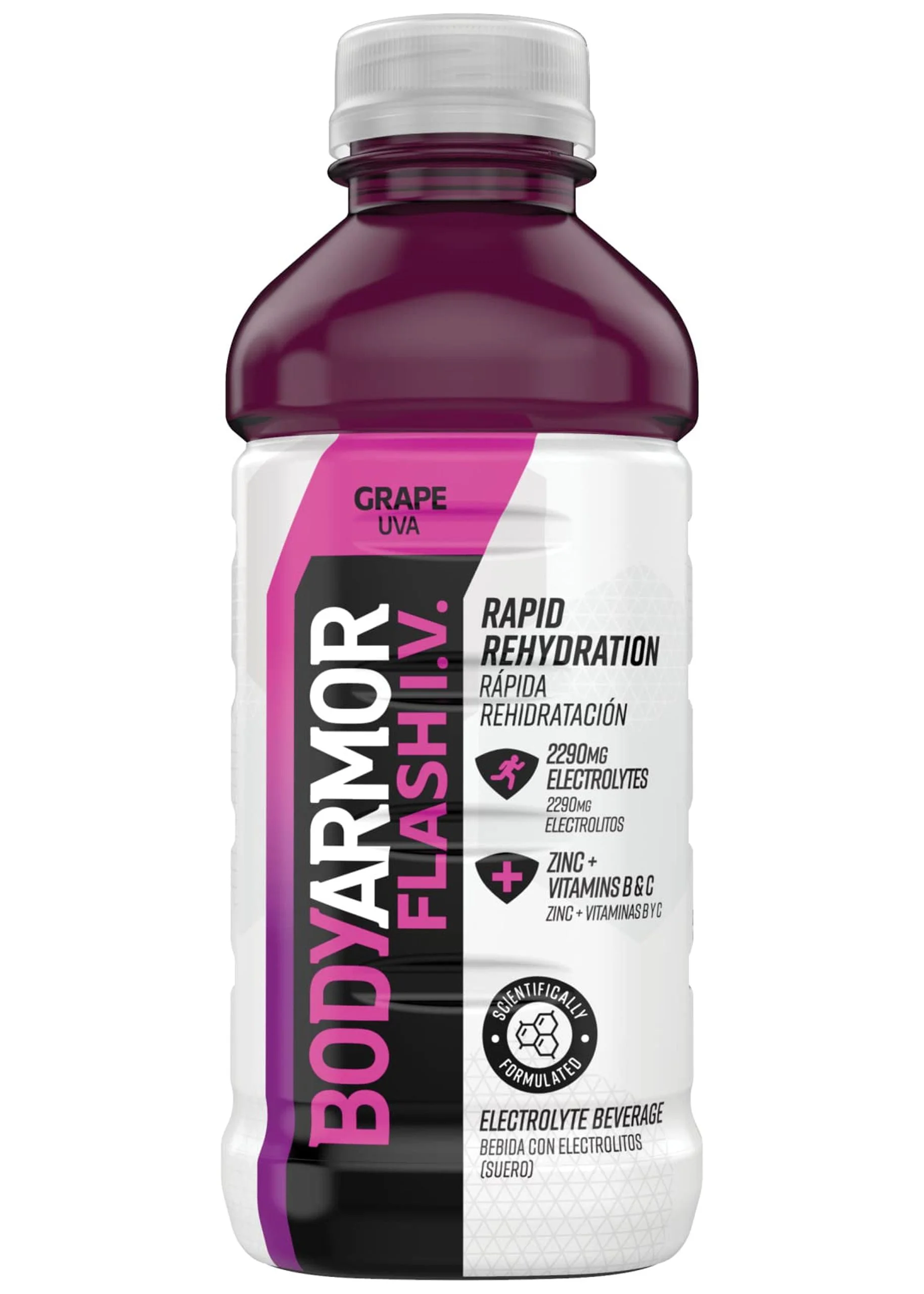 Stay Hydrated and Energized with Bodyarmor Flash IV Rapid Rehydration Electrolyte Beverage - Grape Flavor, 20 Fl Oz (Pack Of 12)