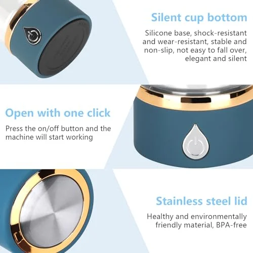 Hydrogen Water Generator,Water Purifier,Hydrogen Water Bottle, Portable Hydrogen Water Ionizer Machine, Hydrogen Water Bottle Generator USB Portable Hydrogen Water Maker Machine 380ml Blue