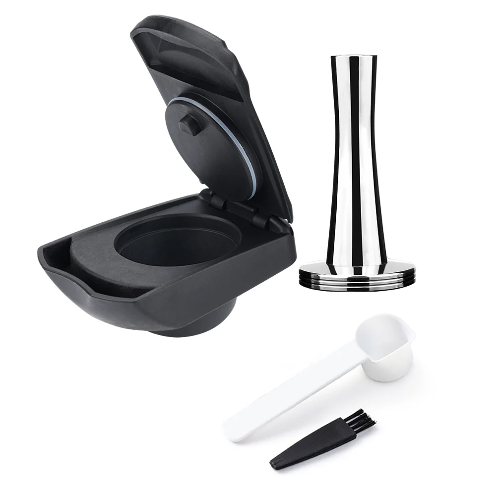 i Cafilas Reusable Coffee Adapter Pods Capsule Filter Refillable Crema Maker for DOLCE GUSTO Machine edg LUMIO DG325, 1 Adapter + 1 Tamper