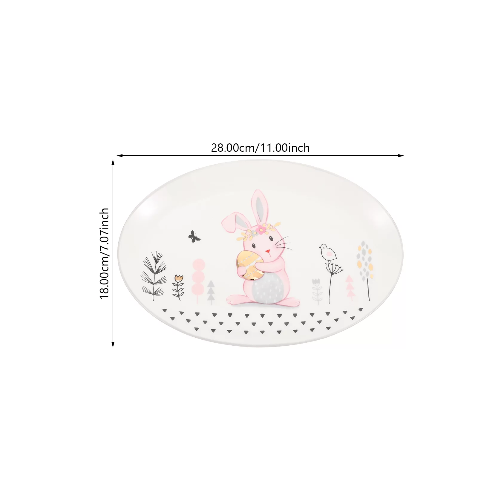 Lovely Rabbit Pattern Plate Creative Ceramic Tableware Dessert Fruits Salad Plate