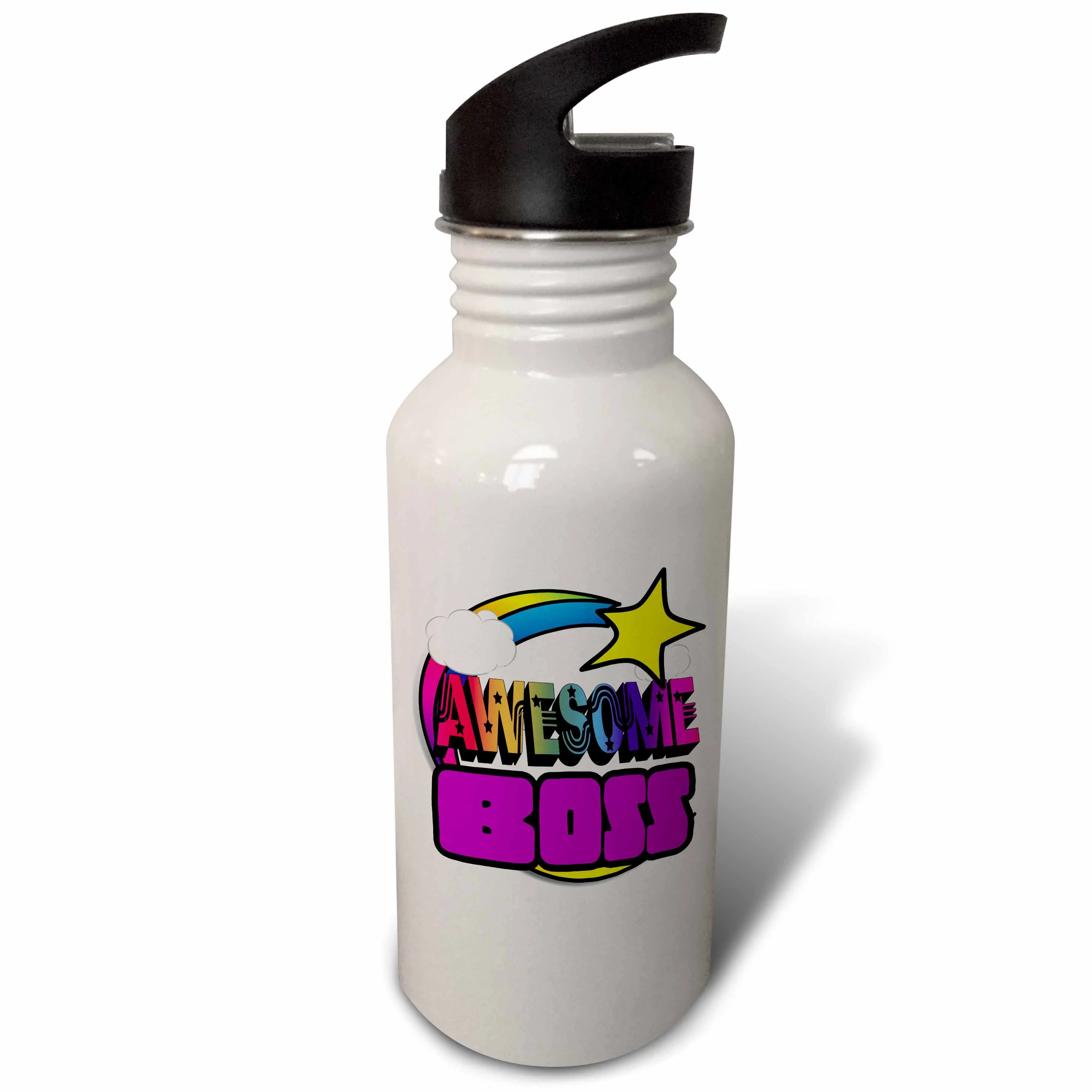 Shooting Star Rainbow Awesome Boss 21 oz Sports Water Bottle wb-201223-1