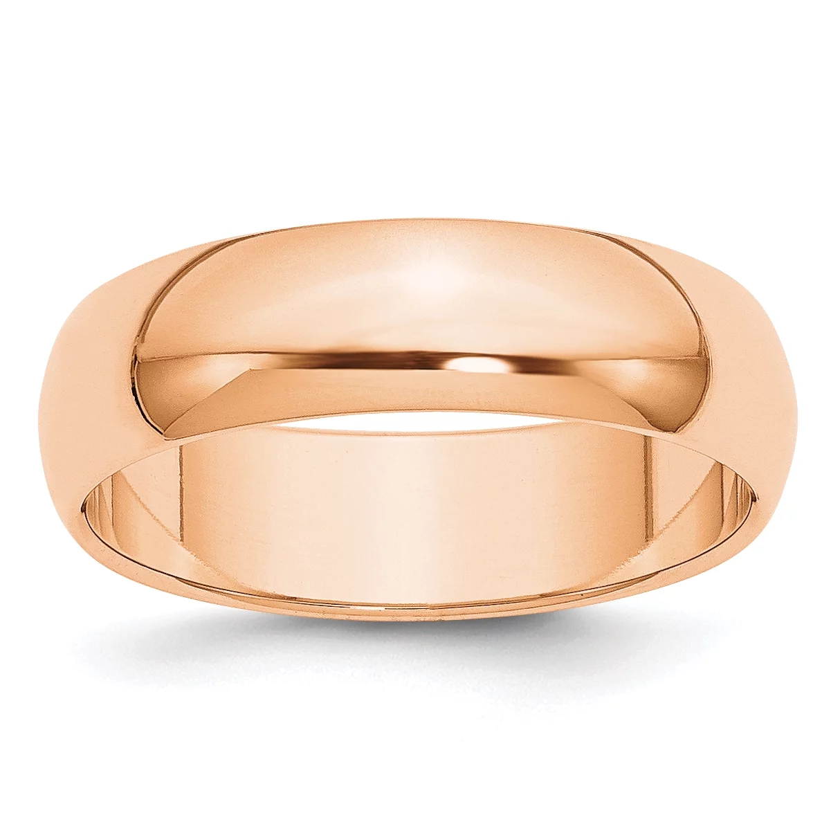 Saris and Things 10K Rose Gold 6mm Half Round Band Ring Size 5.5