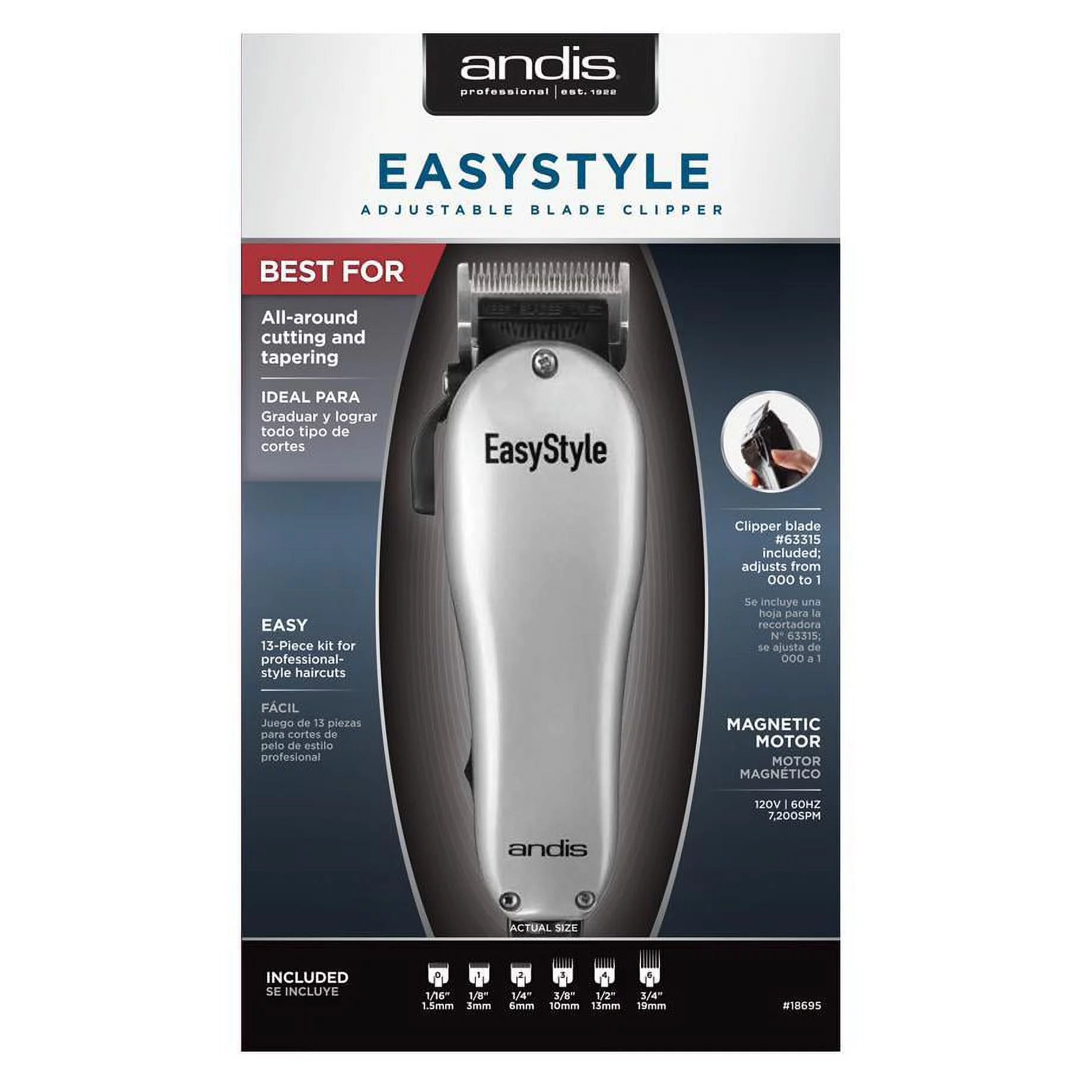 Andis Clippers Easy Style 7 Piece Adjustable Clipper Kit 1 ea