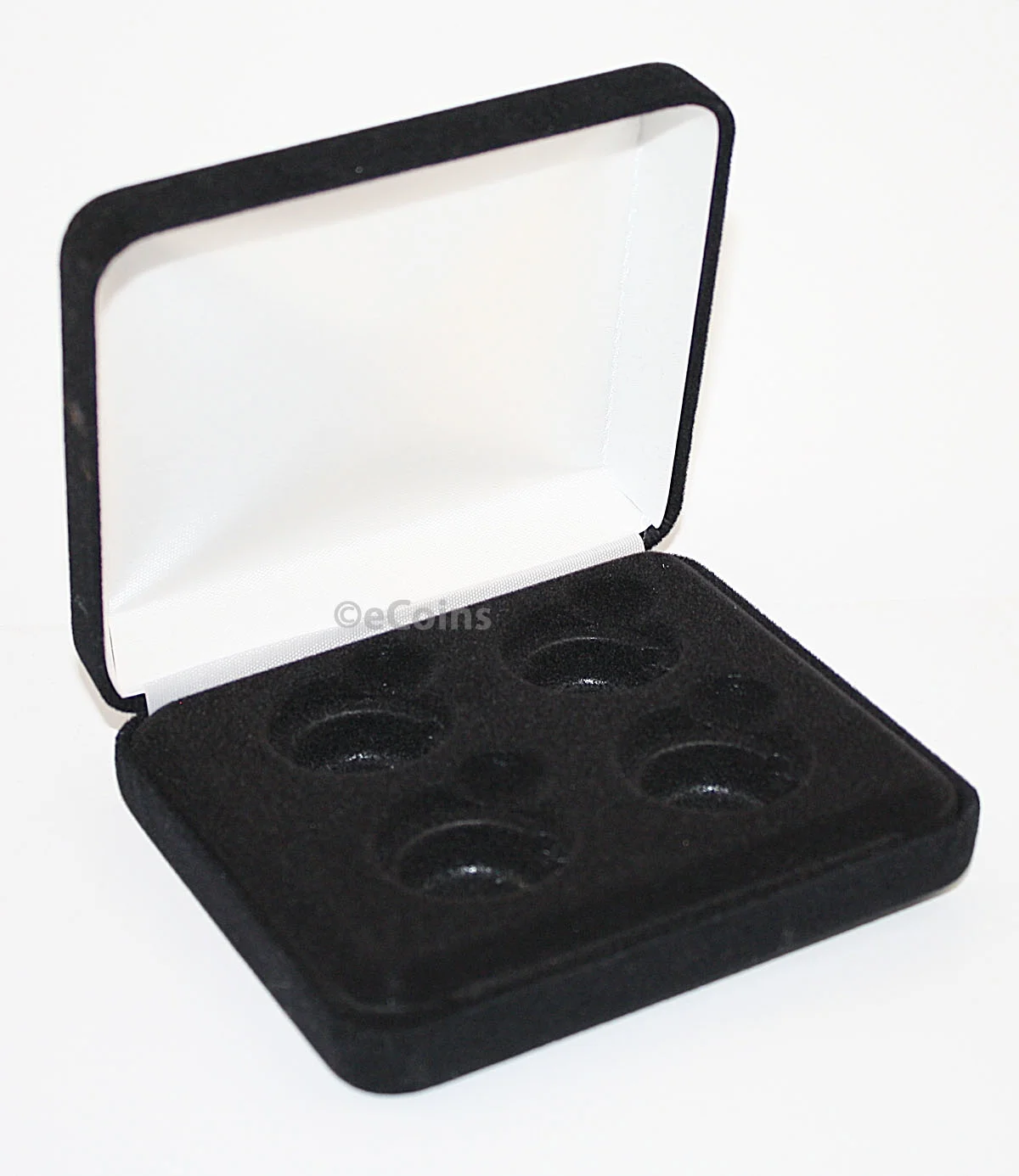 Lot of 5 Black Felt COIN DISPLAY GIFT METAL BOX for 4-Quarter or Presidential $1