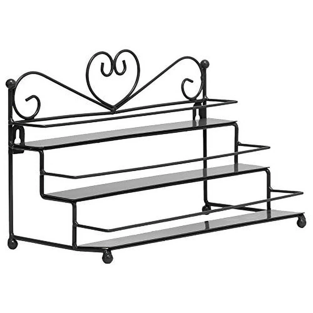 DAZONE Nail Polish Wall Rack 3 Tiers Metal Nail Polish Organizer Shelf Rack Table Top Display Rack Stand (Black)