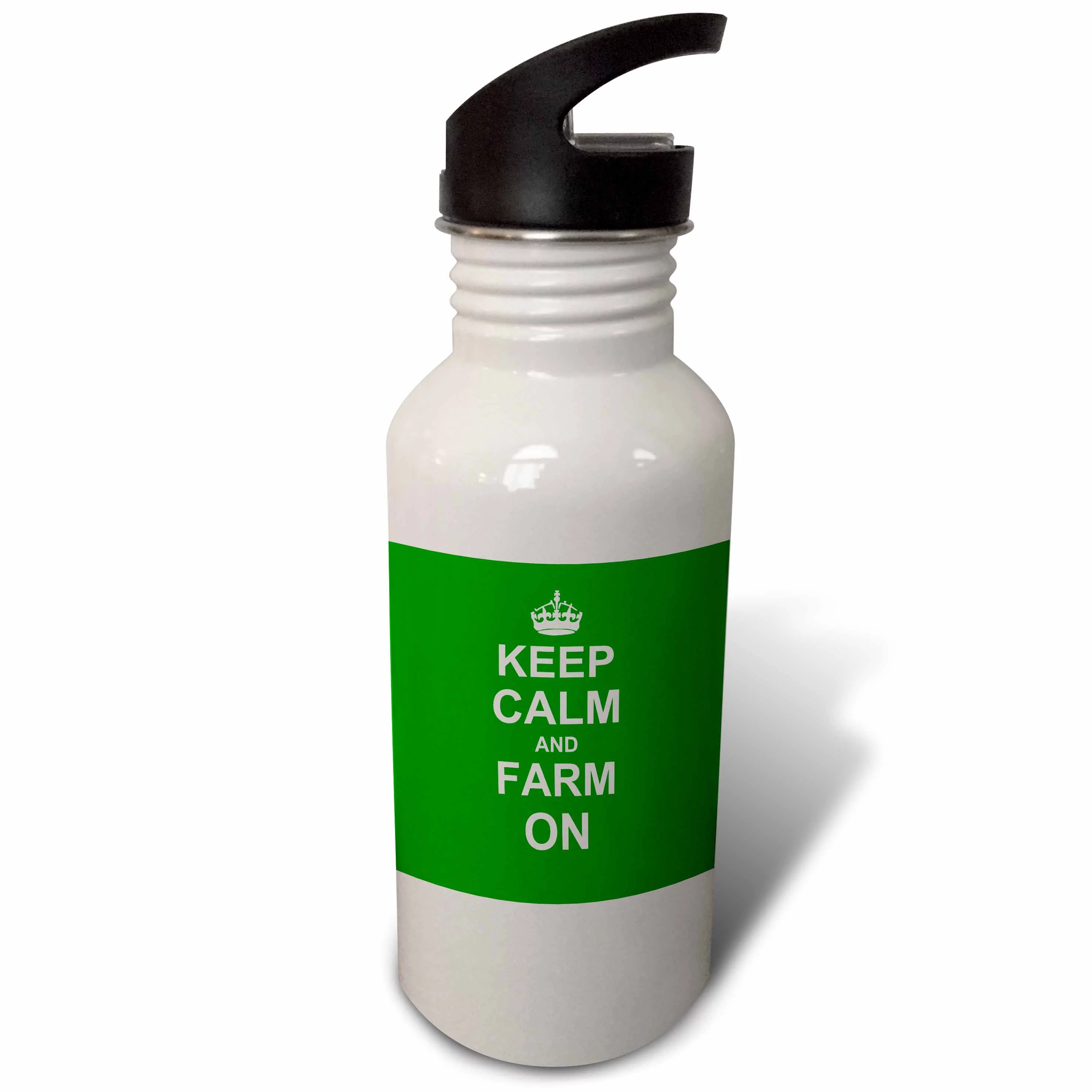Keep Calm and Farm on - carry on farming - gift for farmers - Green motivational motivating calming 21 oz Sports Water Bottle wb-157717-1