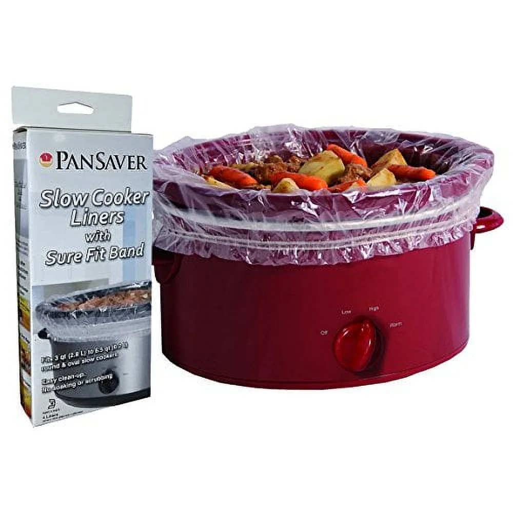 PanSaver 12 Pack Disposable Slow Cooker Liners Crockpot Liners Small Quart Cookers Liners with a Sure Fit Band - NSF approved, KOFK Certified Kosher