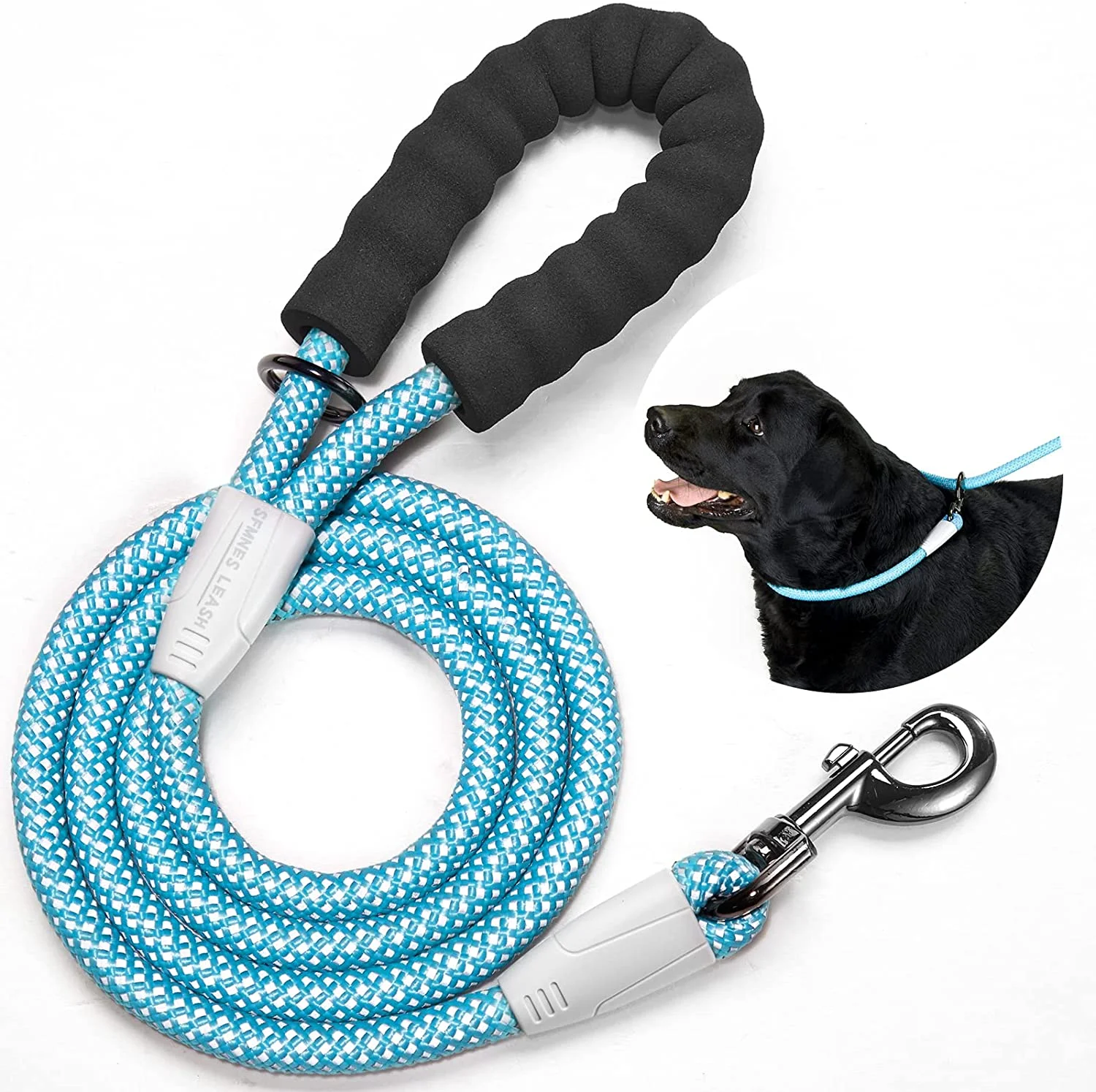 Dog leash, high reflective heavy duty leash, nylon dog training leash, padded handle pet leash, medium and small dog walking leash