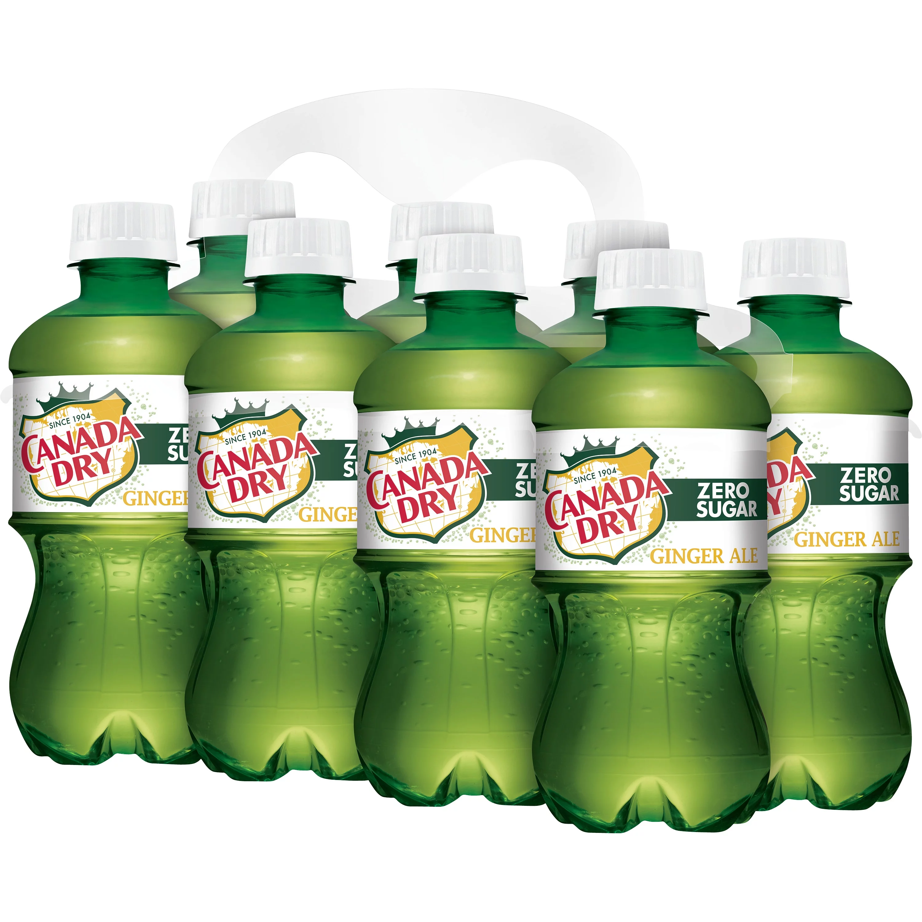 Canada Dry Zero Sugar Ginger Ale Soda Pop, 12 fl oz, 8 Pack Bottles