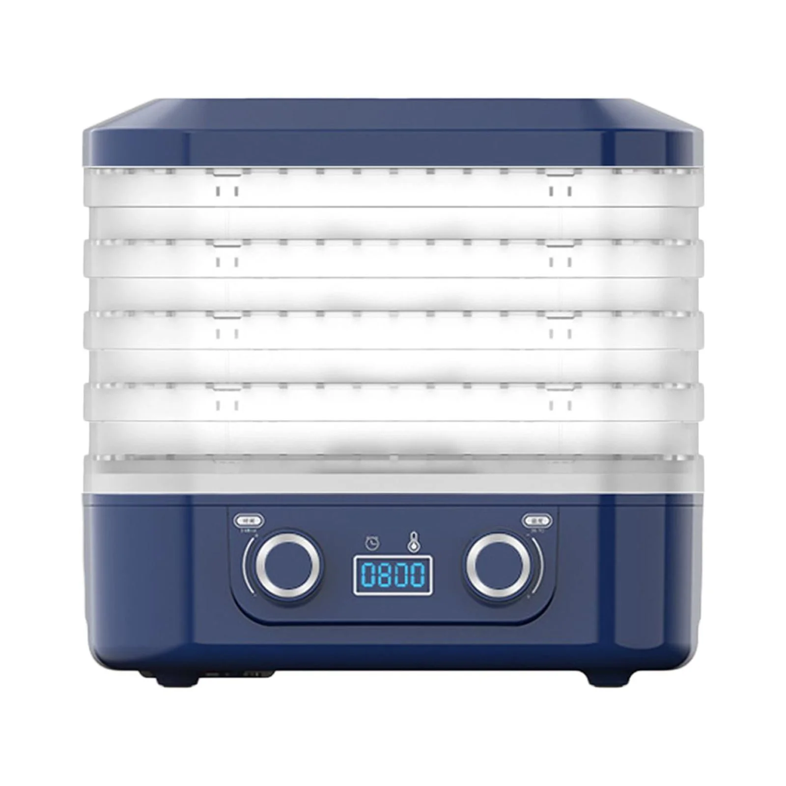 LOVIVER Food Dryer Adjustable Temperature Controls 5 Trays High Capacity Food Dried Fruit Machine 48H Timer for Snacks Meat Vegetable Blue