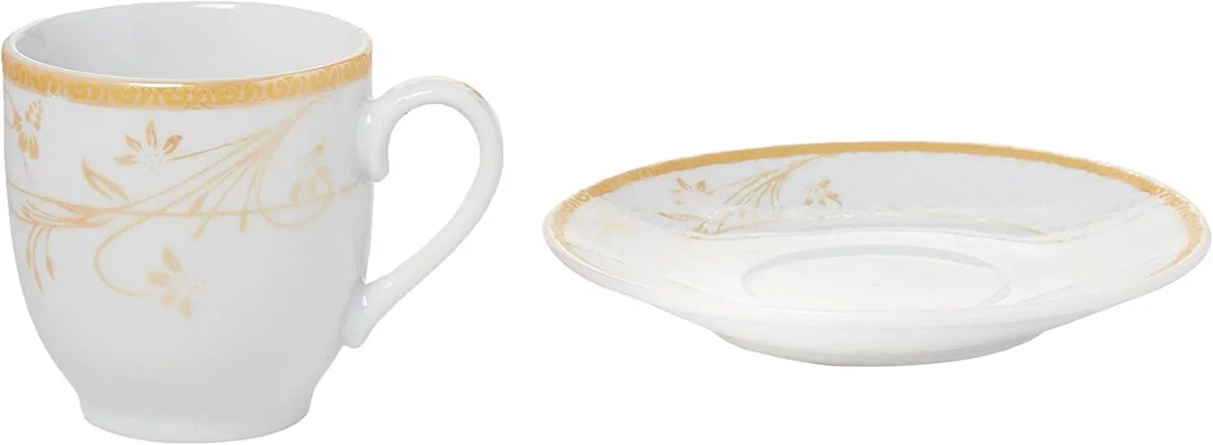 Lorenzo Import Floral Design Espresso Set (Service for 6), Gold