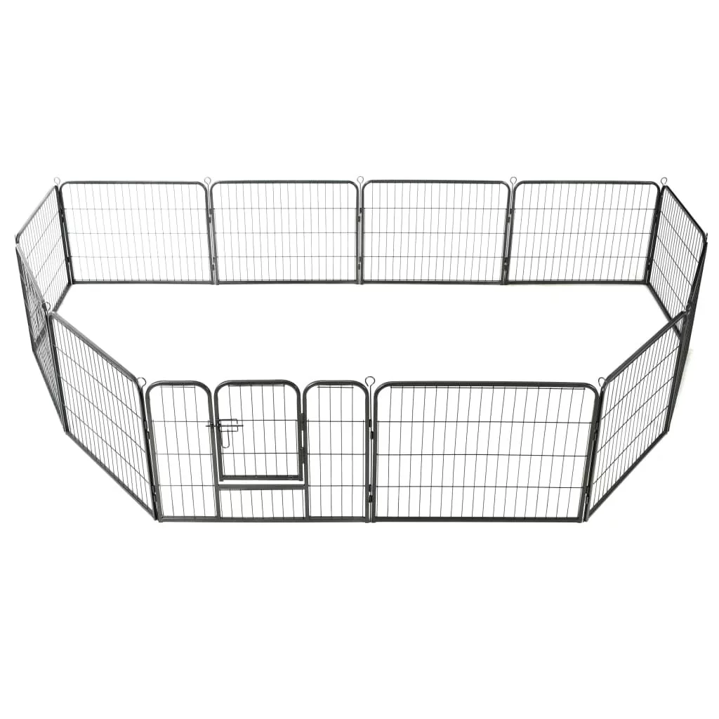 vidaXL Dog Playpen 12 Panels Steel 31.5