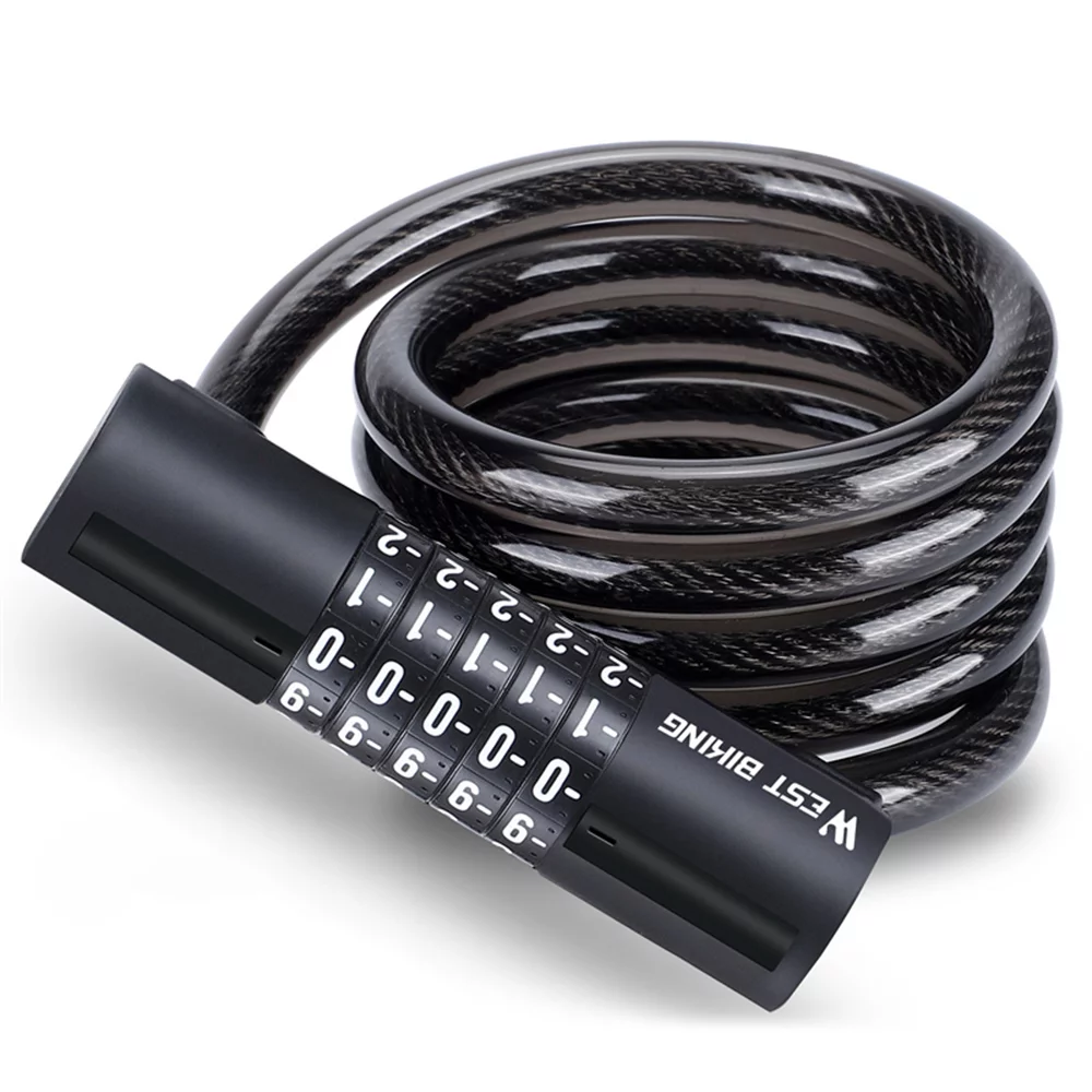 Bike Locks,Combination Lock Cable5 Lock -theft Coiled Cable Lock Ebike Bike Locks Lock 5 Resettable Combination Coiled Cable Lock -theft Coiled Cable Lock Huiop Lock