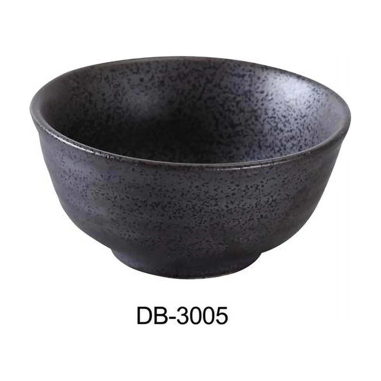 Yanco  4.5 in. Diamond Black Collection Rice Bowl, Matte Glaze - 10 oz - 2.25 in. - Pack of 36