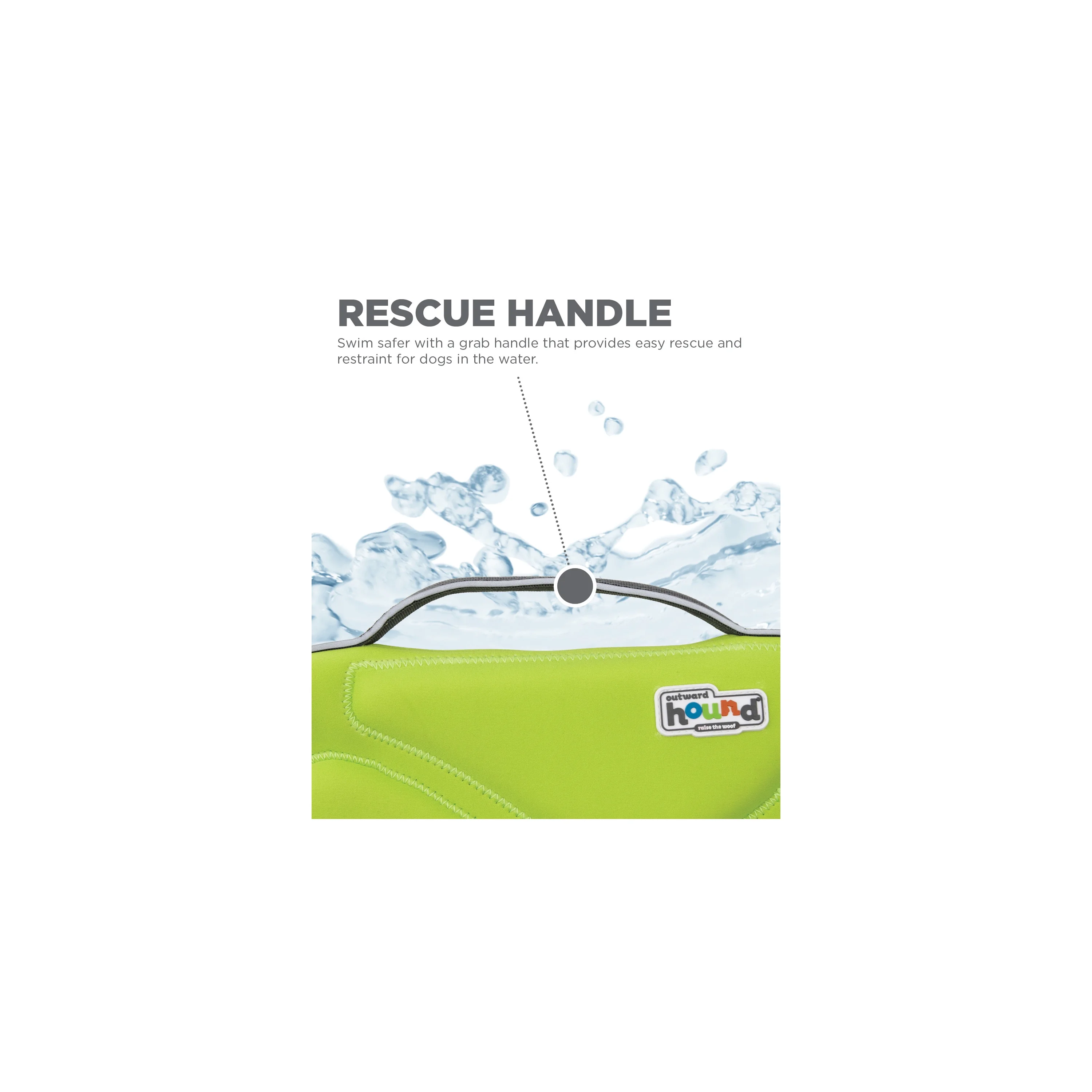 Outward Hound Dawson Swim Dog Life Jacket, Green, Small