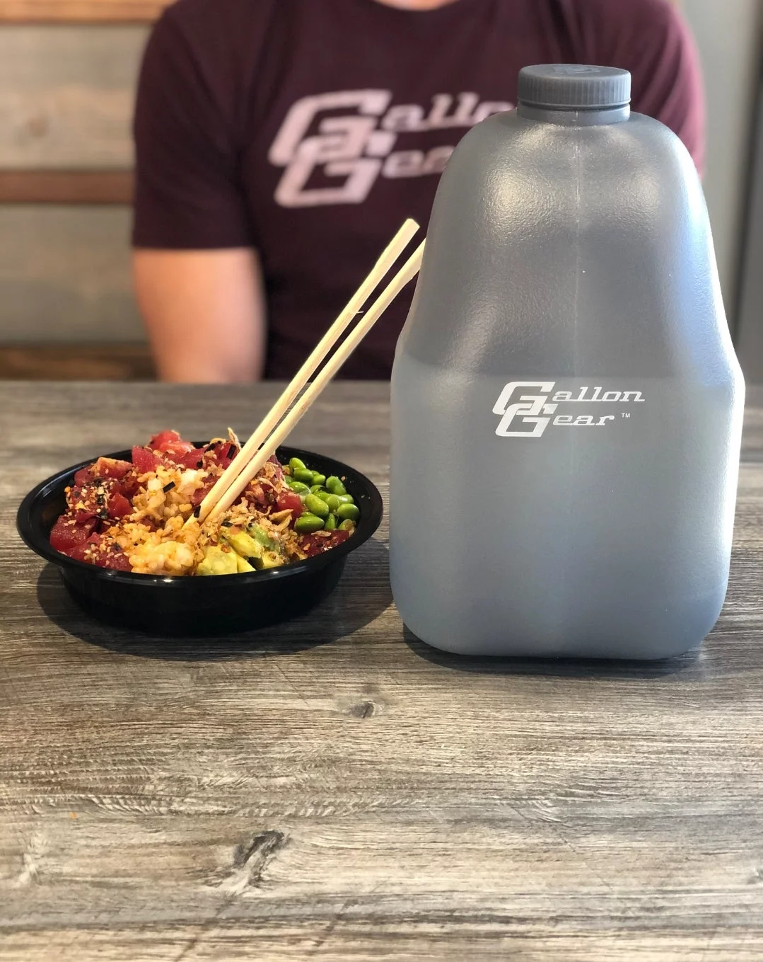 Charcoal Grey Durable Transparent Gallon Bottle