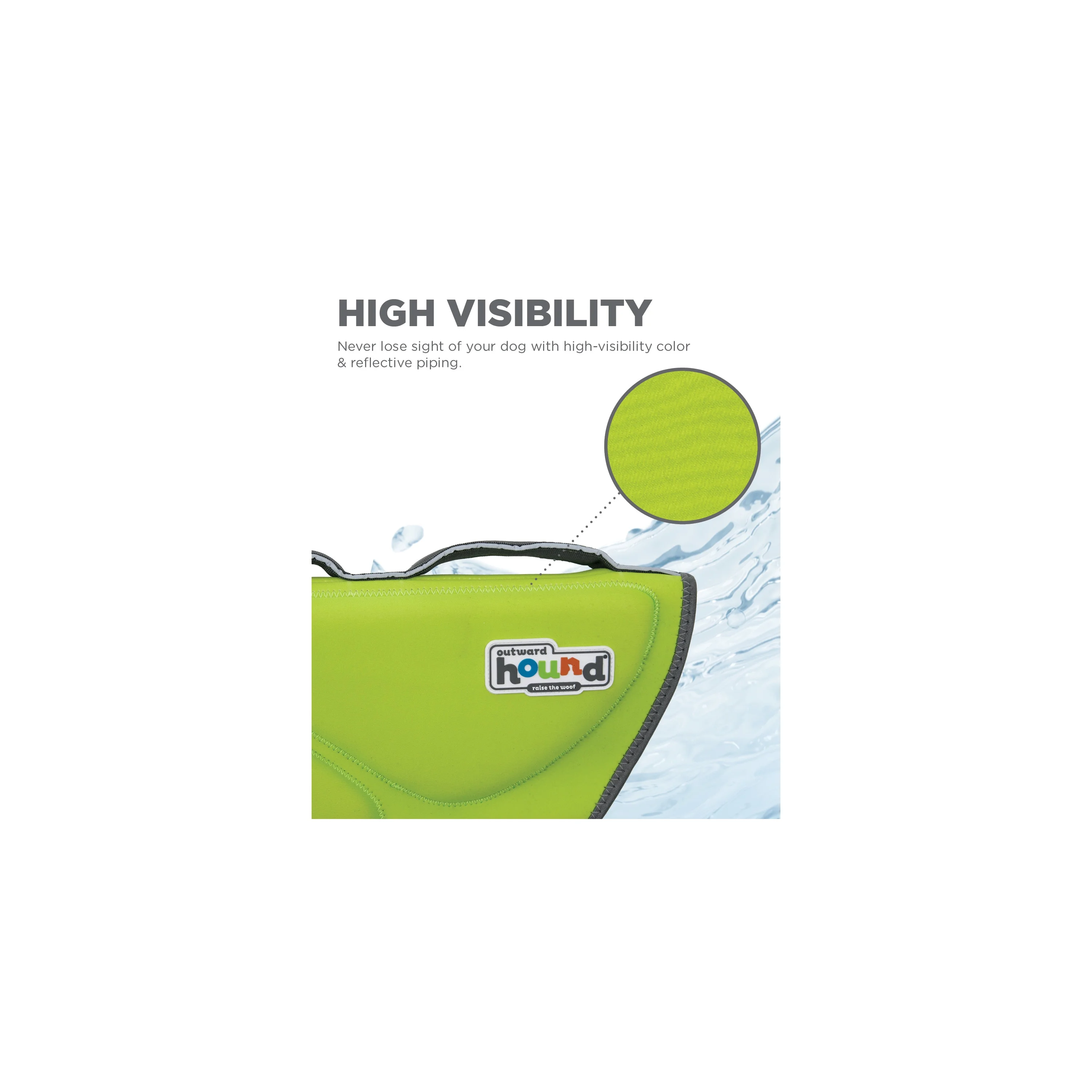 Outward Hound Dawson Swim Dog Life Jacket, Green, XL