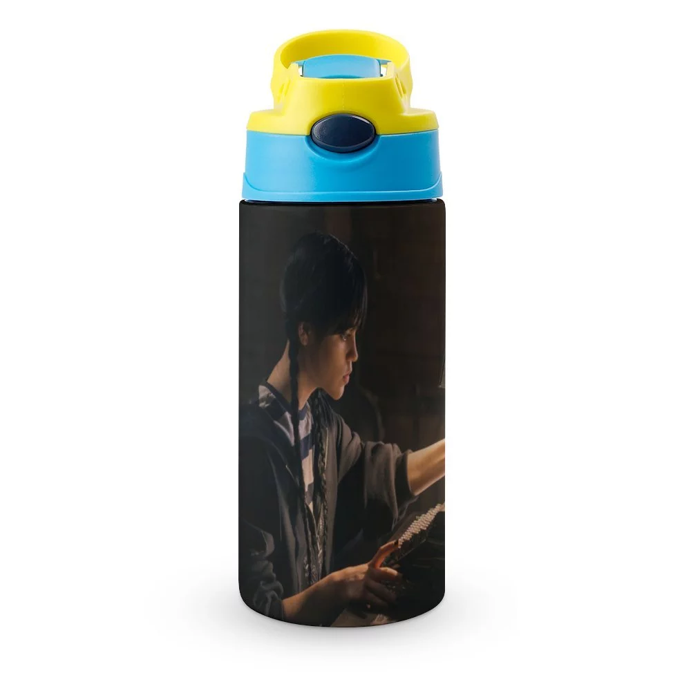 Wednesday Abilities Children's Water Bottle Vacuum Insulated Stainless Steel Cup With Straw Toddler Thermoses