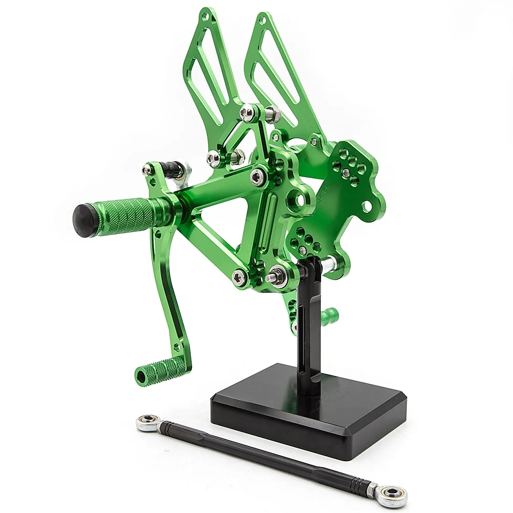 FXCNC CNC Billet Motorcycle Adjustable Rearsets Foot Pegs Rear Set Footrests Compatible with Ninja ZX6R ZX-6R ZX636 1999-2002, Ninja ZX9R 1999-2003, ZZR600 2005-2008