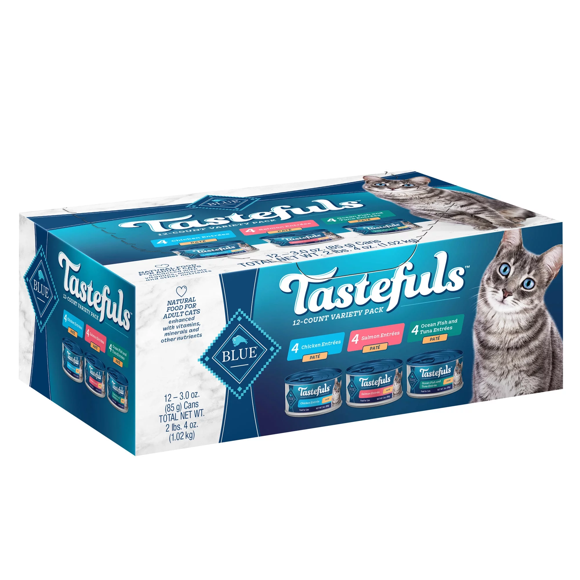 Blue Buffalo Tastefuls Variety Pack Pate Wet Cat Food (Pack of 2)