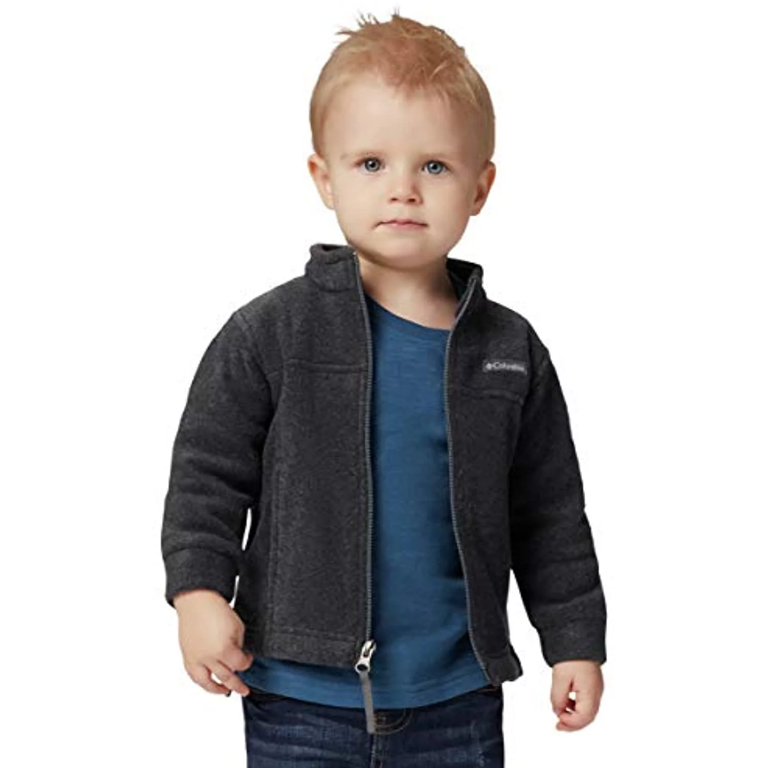 Columbia Youth Boys Steens Mt II Fleece, Charcoal Heather, X-Small