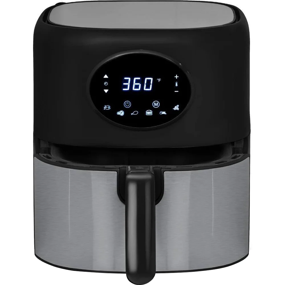 Open Box Deco Chef 3.7QT Digital Air Fryer with 6 Cooking Presets, LED Touch Controls, Adjustable Temperature and Time, Detachable Dishwasher Safe Non-Stick Basket, ETL Certified, Black