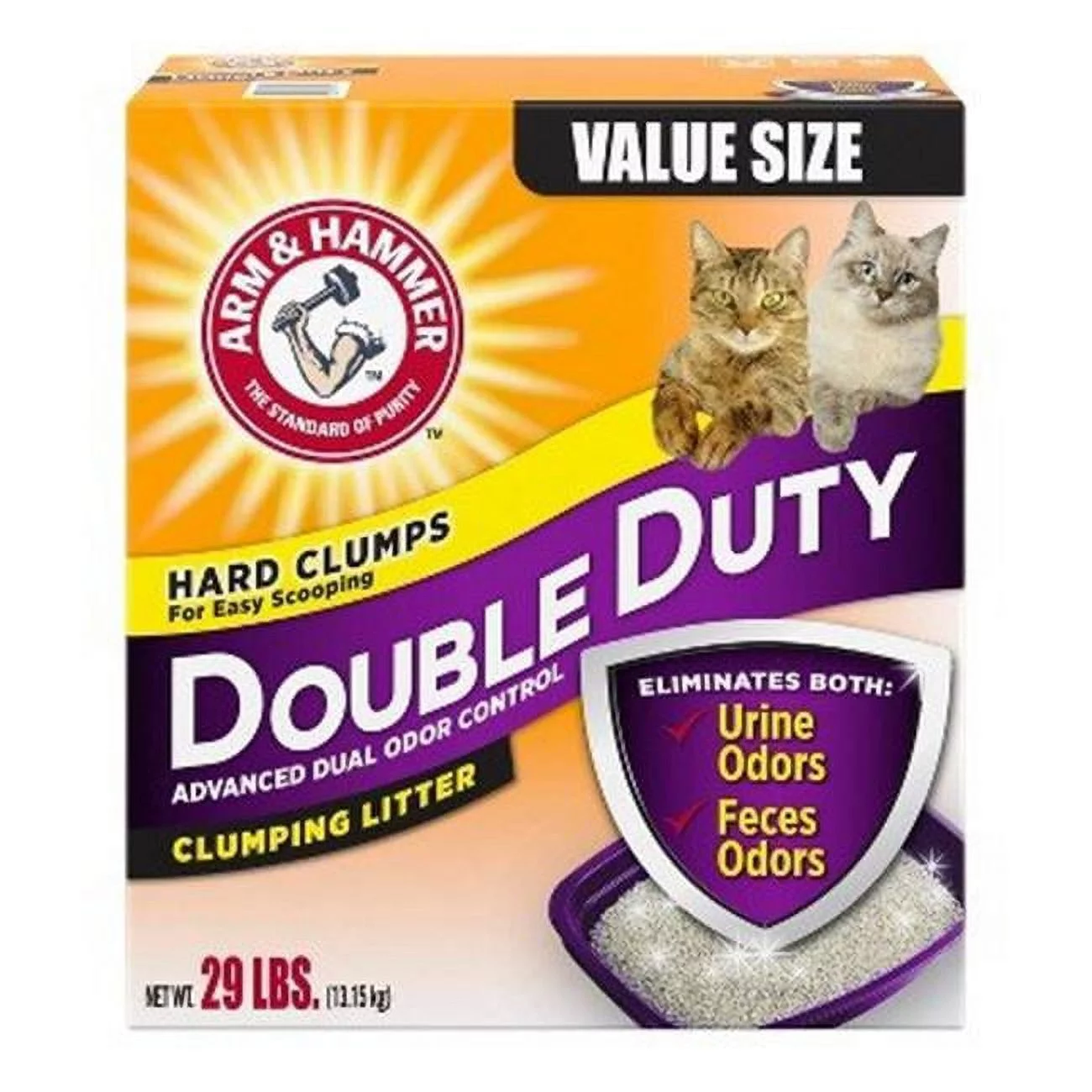 Arm & Hammer  24 lbs Double Duty Advanced Dual Odor Control Clumping Litter