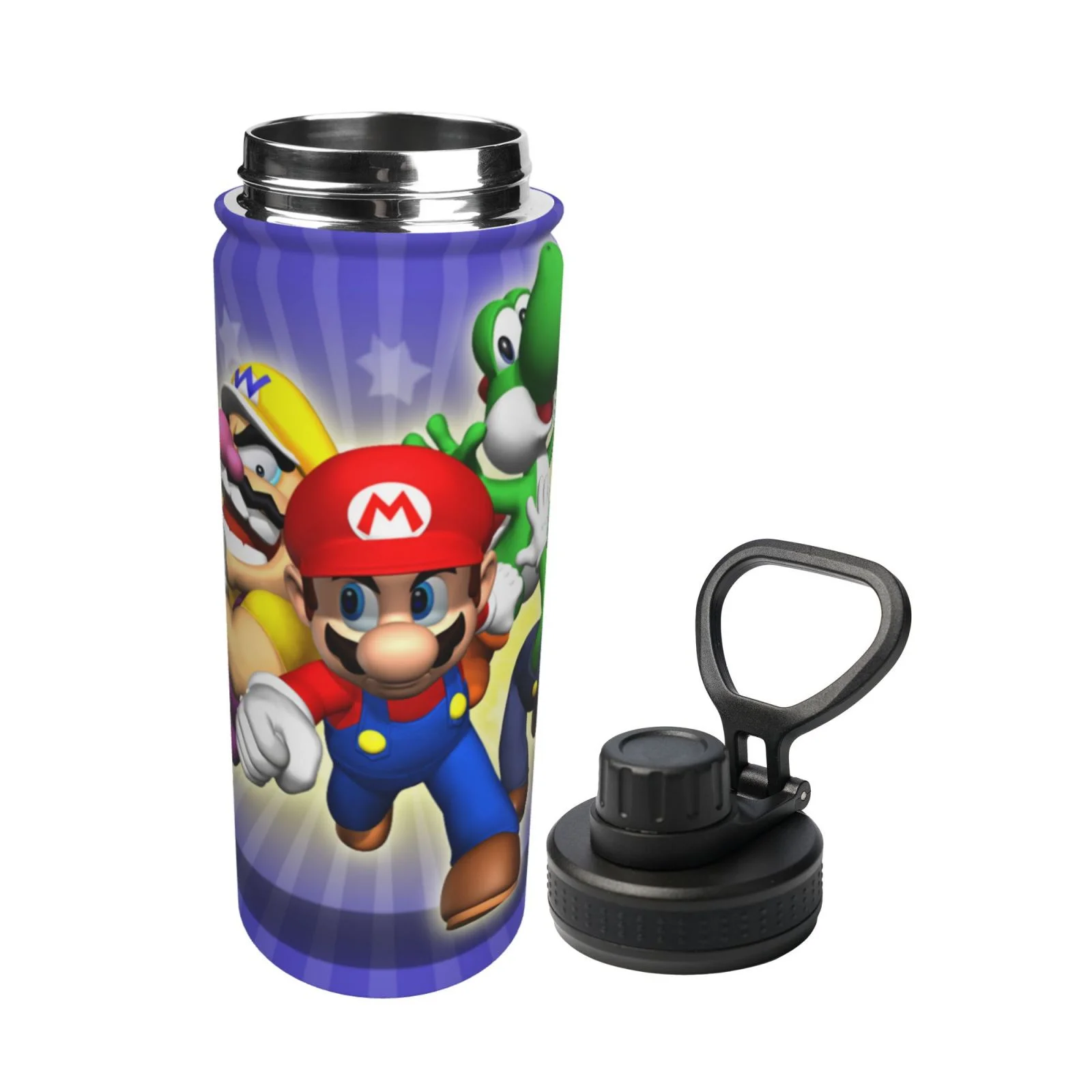 Bros Luigi Unisex Sports Insulated Water Bottles Kettle Stainless Steel Portable Cup 18OZ For School Travel Gym Running