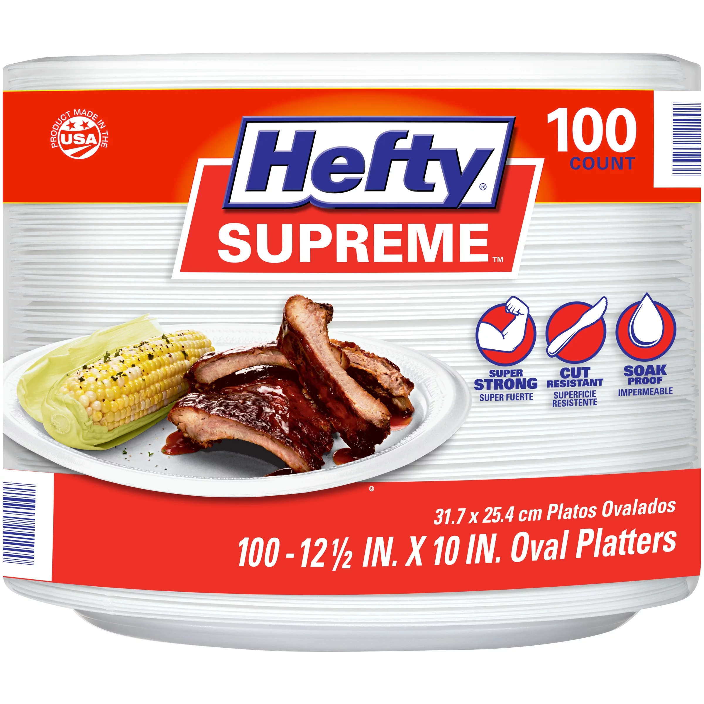 Hefty® Supreme™ 12-1/2 in. Oval Platters 100 ct Pack