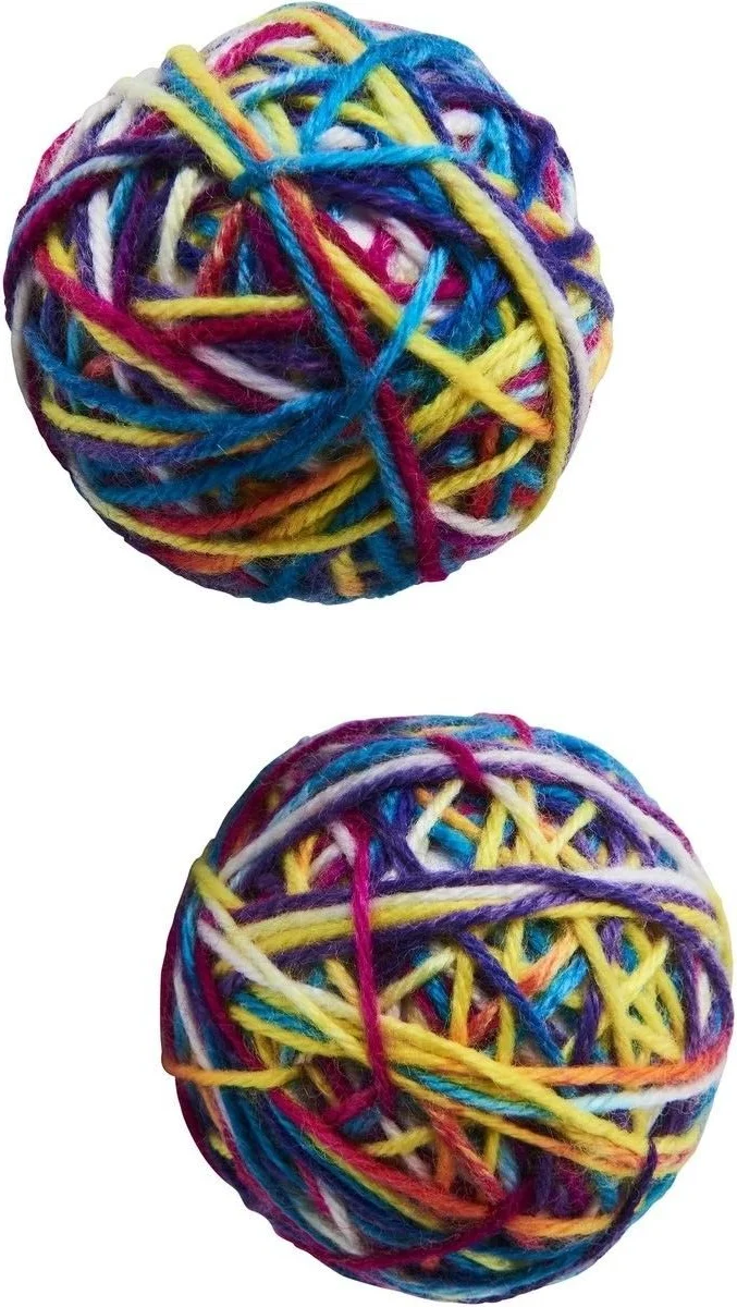 Spot Sew Much Fun Yarn Ball Cat Toy Multi 2.5 in, 2 pk