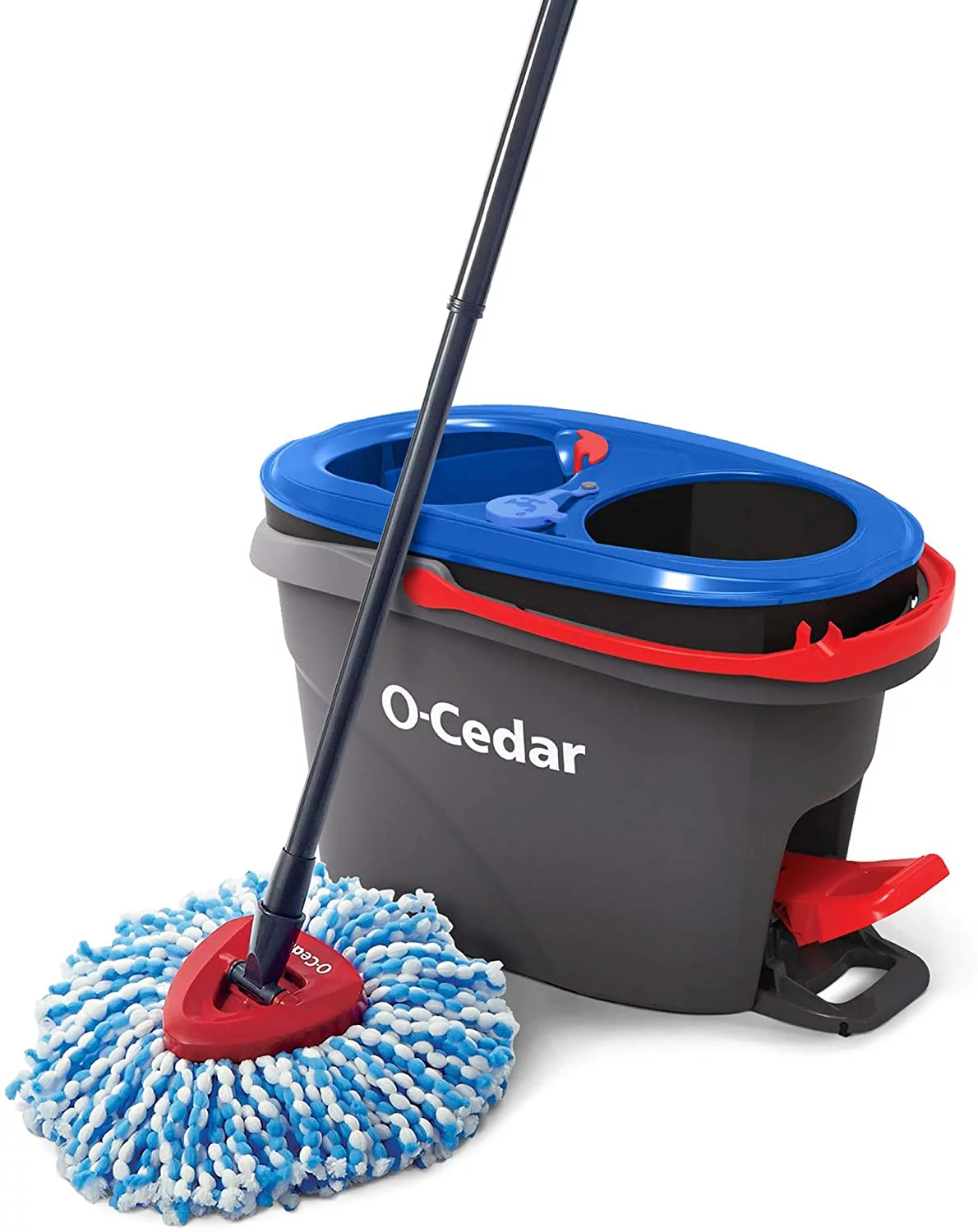 O-Cedar Easy Wring RinseClean Microfiber Spin Mop & Bucket Floor Cleaning System, Grey