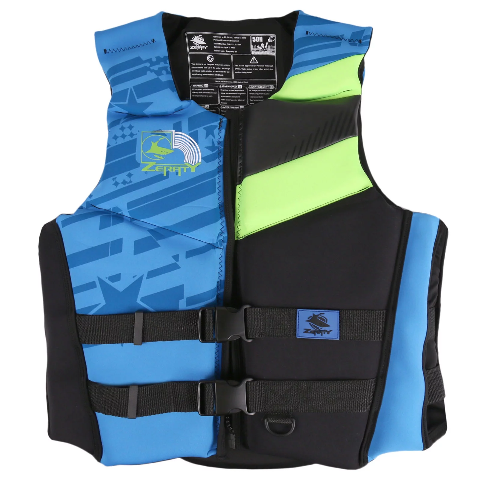 Zeraty Life Jacket Adult Swim Vest Buoyancy Aid Swim Jackets Snorkel Vest for Outdoor Fishing Sailing Surfing Boating Kayaking, Blue