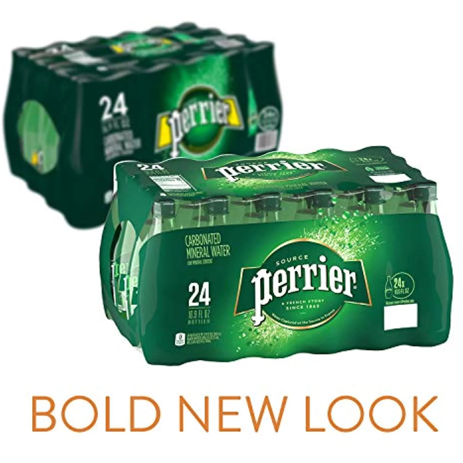 Perrier Carbonated Mineral Water Plastic Bottles, Original, 16.9 Fl Oz (Pack Of 24), 405.6 Fl Oz