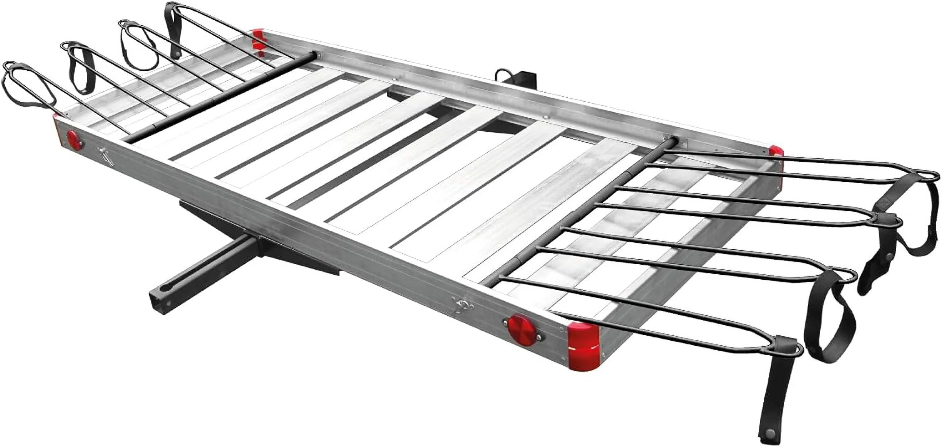 Heavy Duty 2-In-1 Aluminum Automotive Cargo Luggage With Bike Hitch Rack