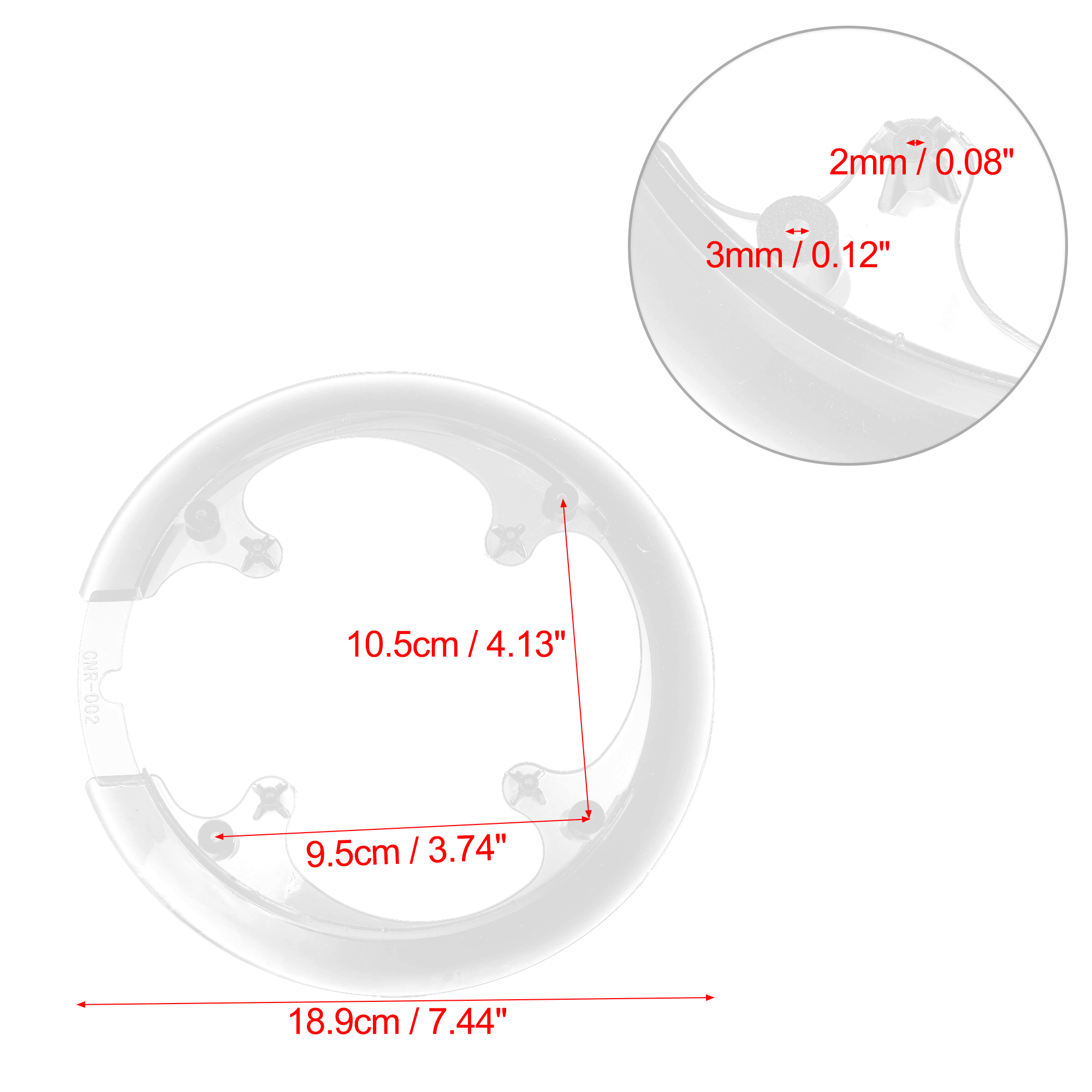 Unique Bargains 2 Pcs 42 44 Teeth 7.4cm 9.5-10.5cm Bicycle Bike Crankset Chain Wheel Cover Protection Chain Wheel Protective Cover Clear