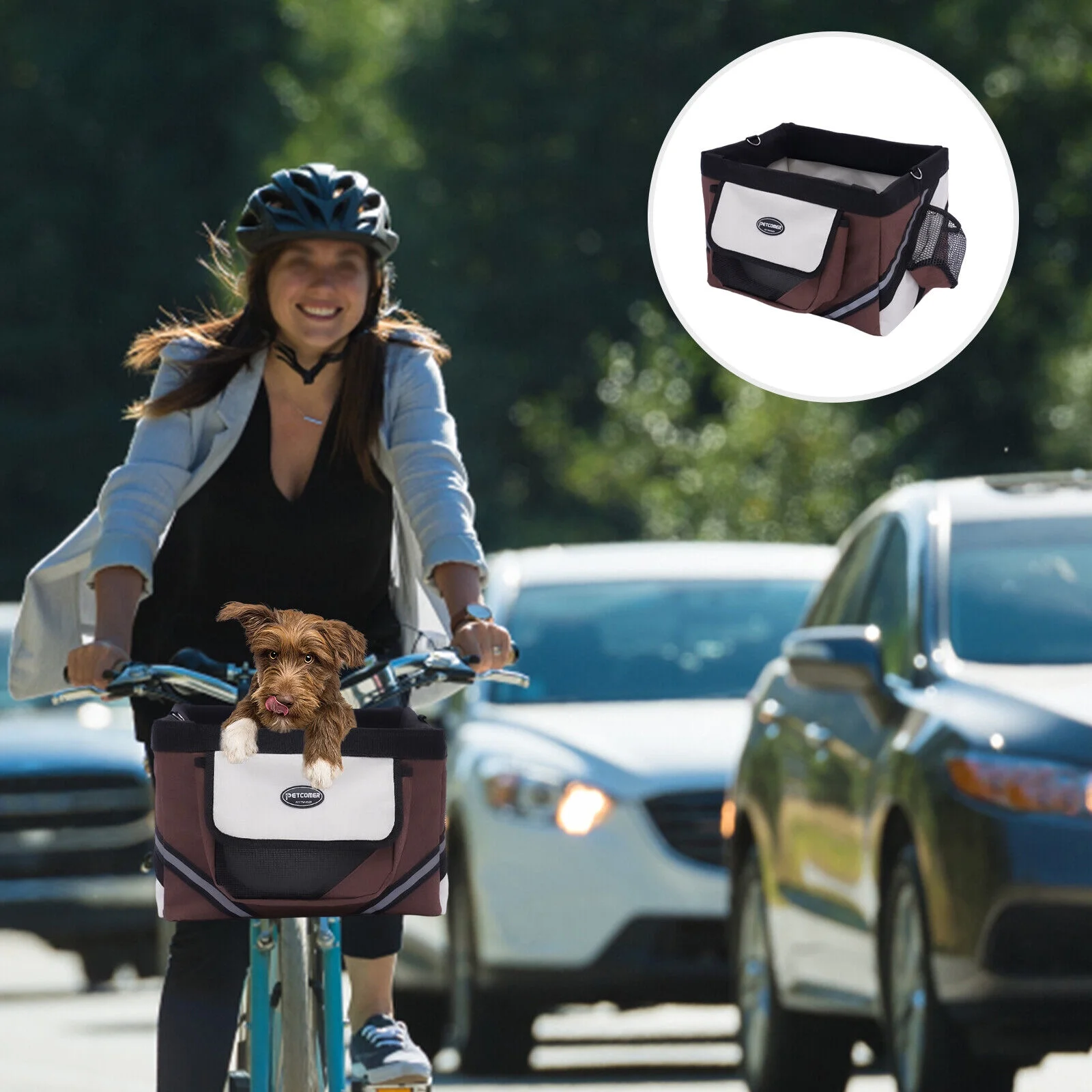 Front Pet Carrier Bag Cat Seat Dog Bicycle Bike Basket Foldable Handbag Basket