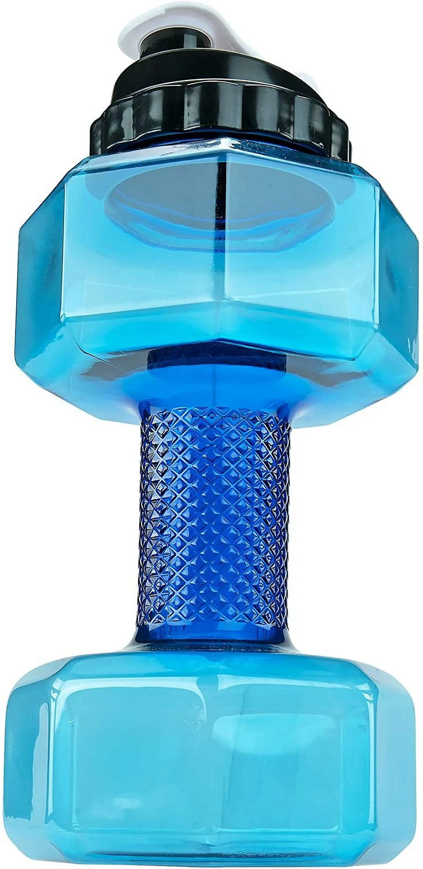 Southern Homewares 2.2L Dumbbell Shape Water Bottle Exercise Gym Fitness Sports Workout Portable See Through, Blue, 5.65