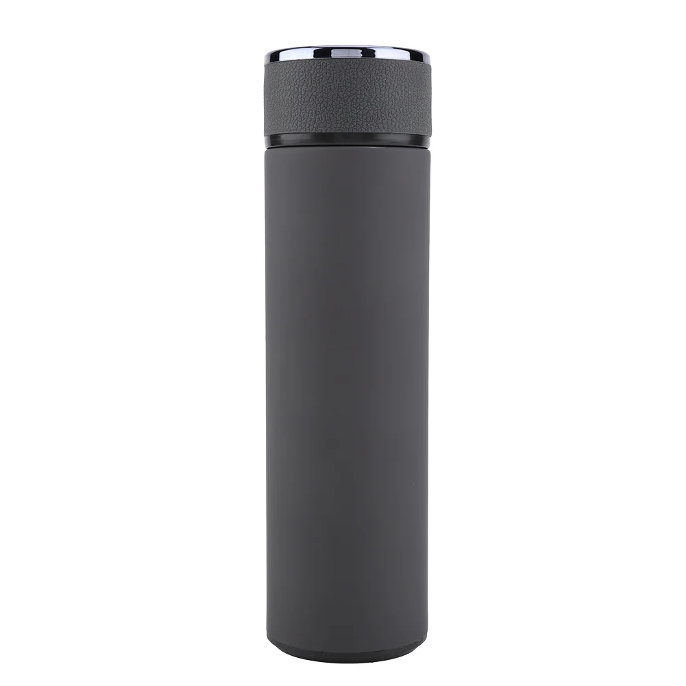 Qulable Stainless Steel Vacuum Water Bottle, Tea Coffee Leakpoof Thermos, Car Office Cups, Grey