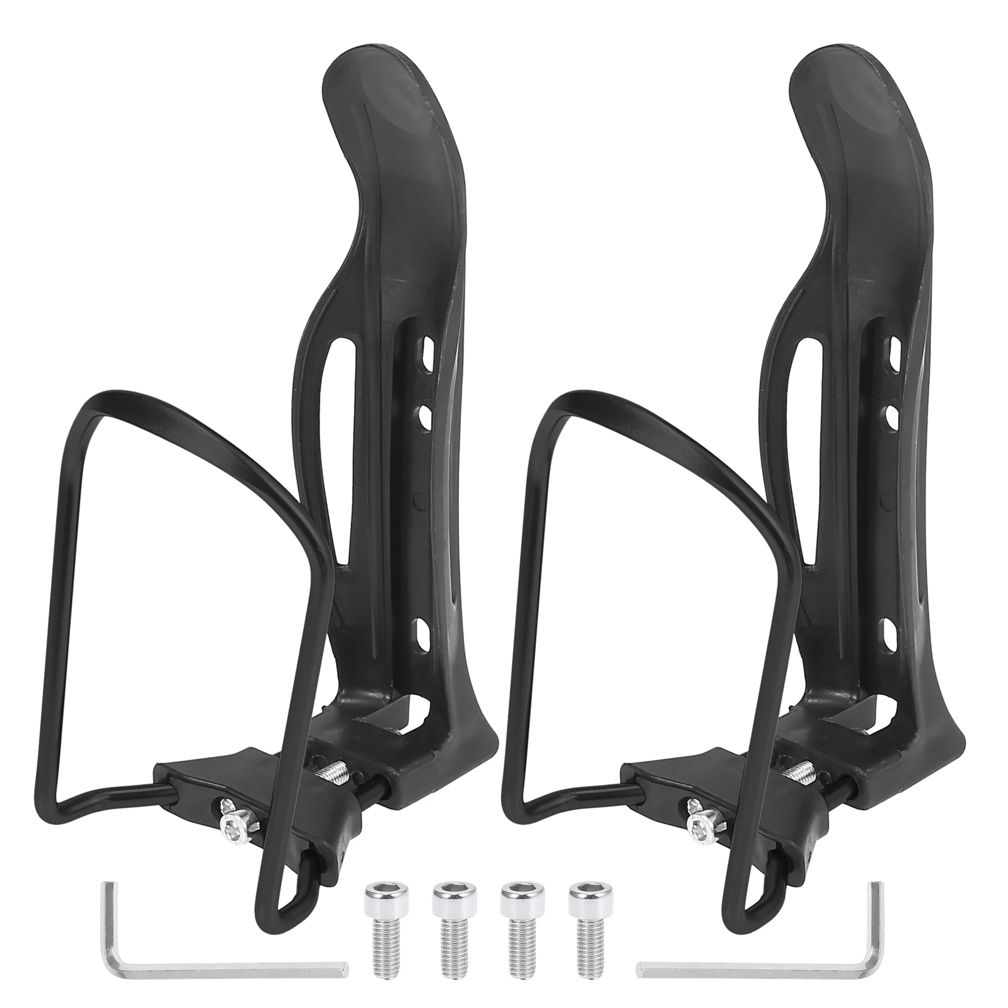 2pcs Adjustable Bicycle Water Drink Bottle Holder Cages Carrier Rack Aluminum Alloy Black