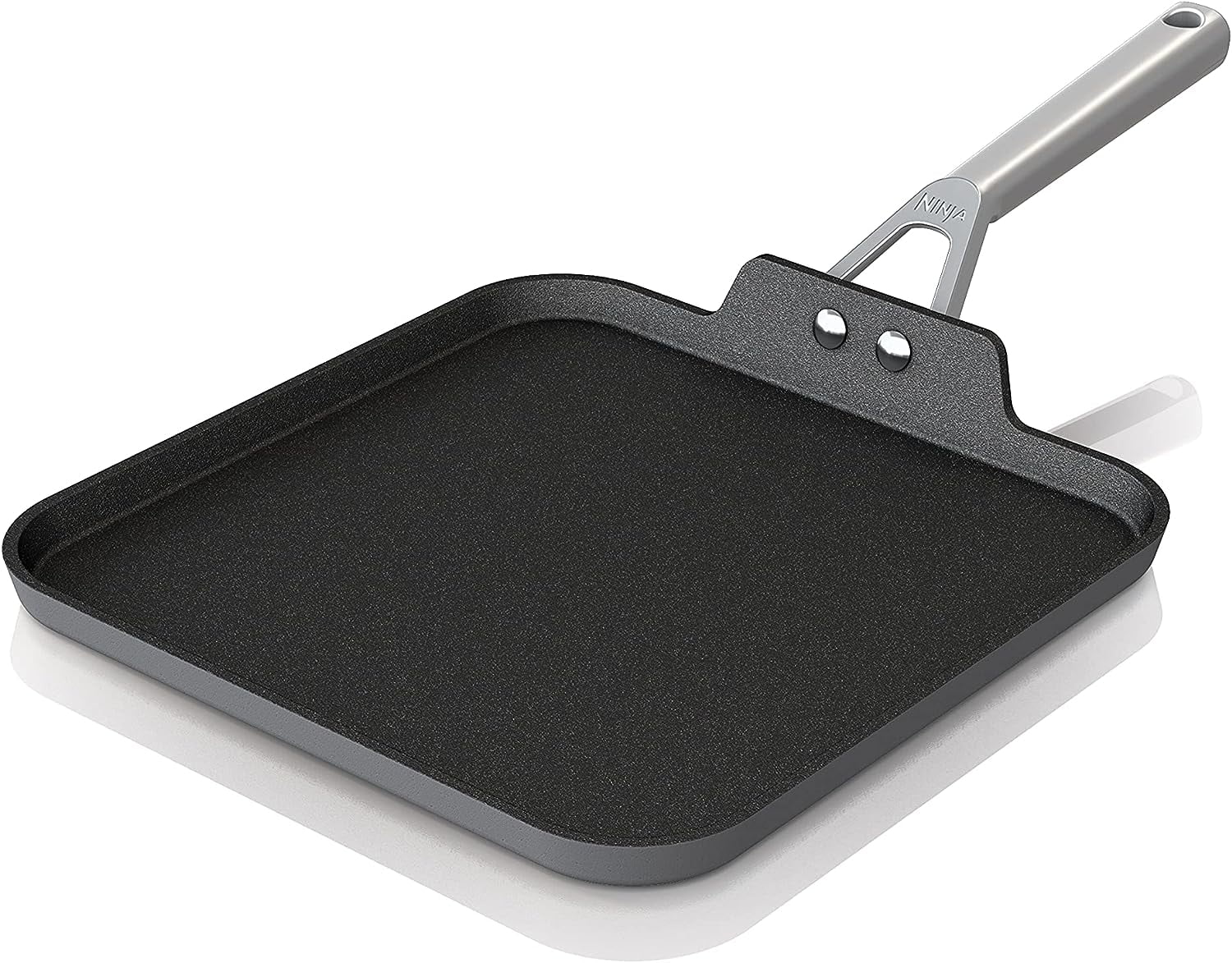 Open Box Ninja C30628 Foodi NeverStick Premium 11-Inch Square Griddle Pan, Hard-Anodized, Nonstick, Durable & Oven Safe to 500°F, Slate Grey