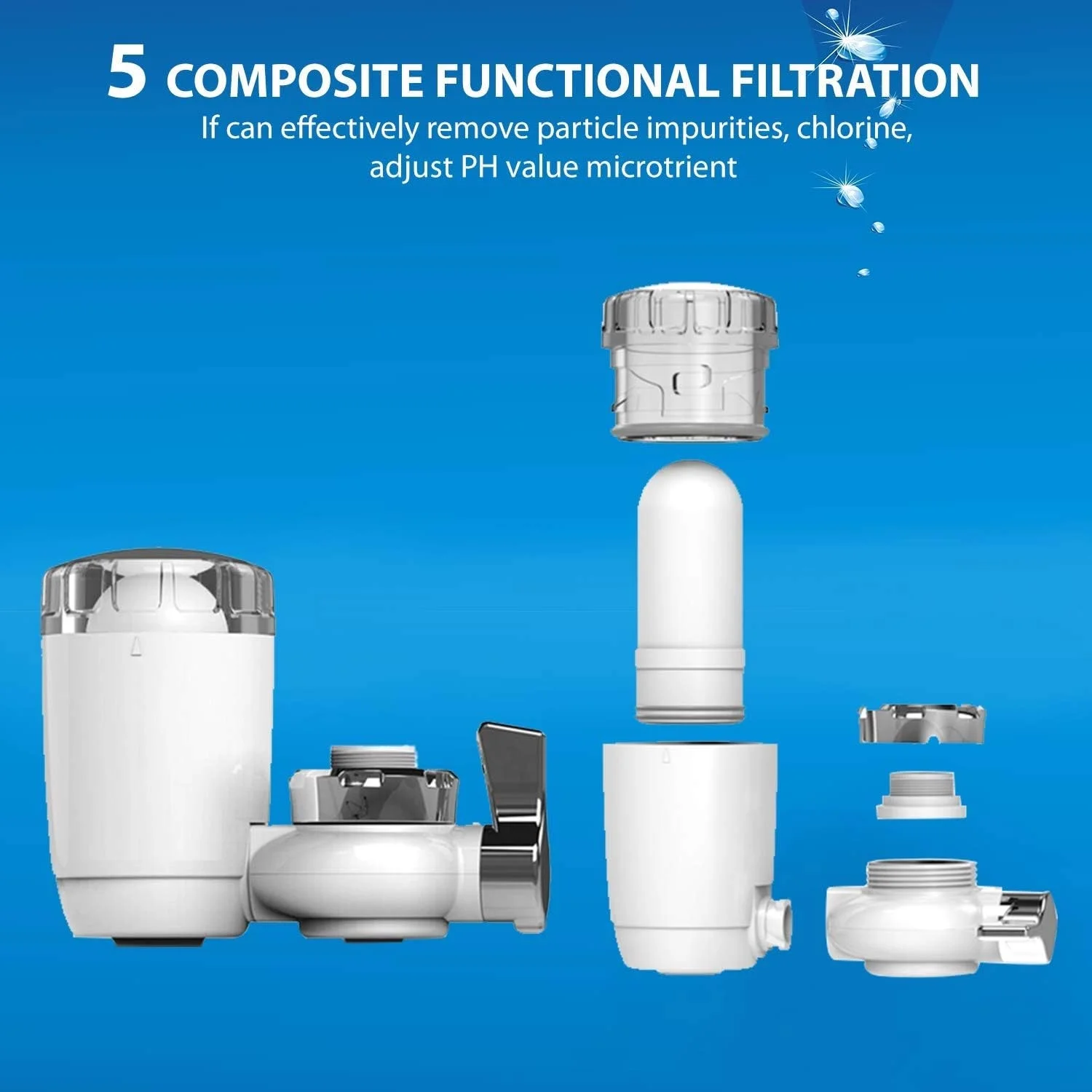 WBM Faucet Filter Replacement, BPA Free, Water Purifier, Filter Replacement Bottles, Pack of 4
