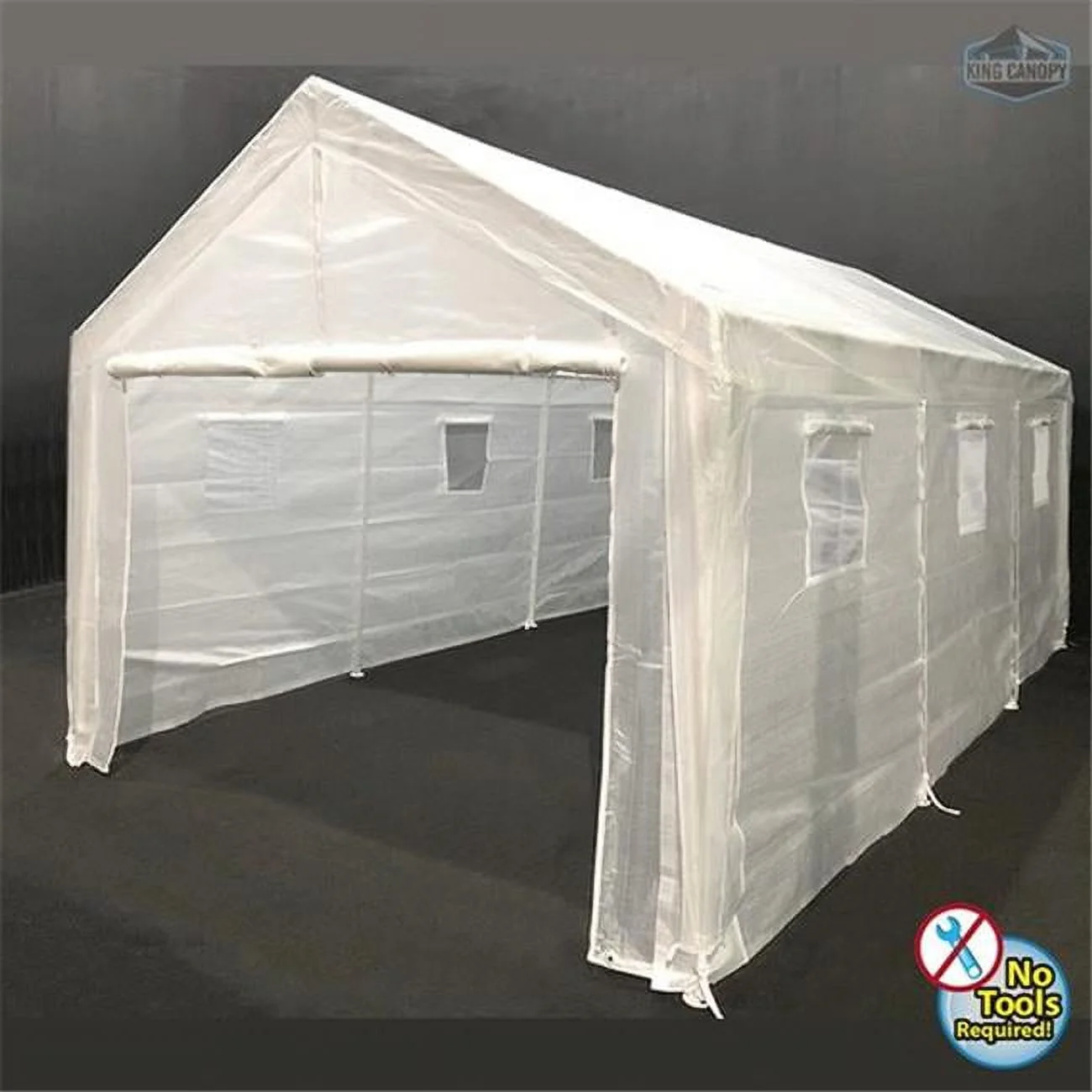 10 x 20 ft. Universal 8 Leg Canopy with Greenhouse Cover, White