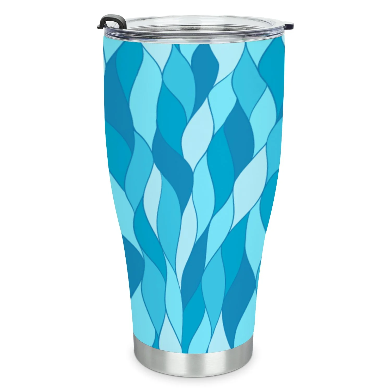 Hidove Stainless Steel Tumbler, Blue Sea Seamless Pattern 30oz Leak Proof & Stainless Steel Bottle for Hot & Cold Drinks - Coffee Travel Mug, Water Metal Canteen, Thermal Cup