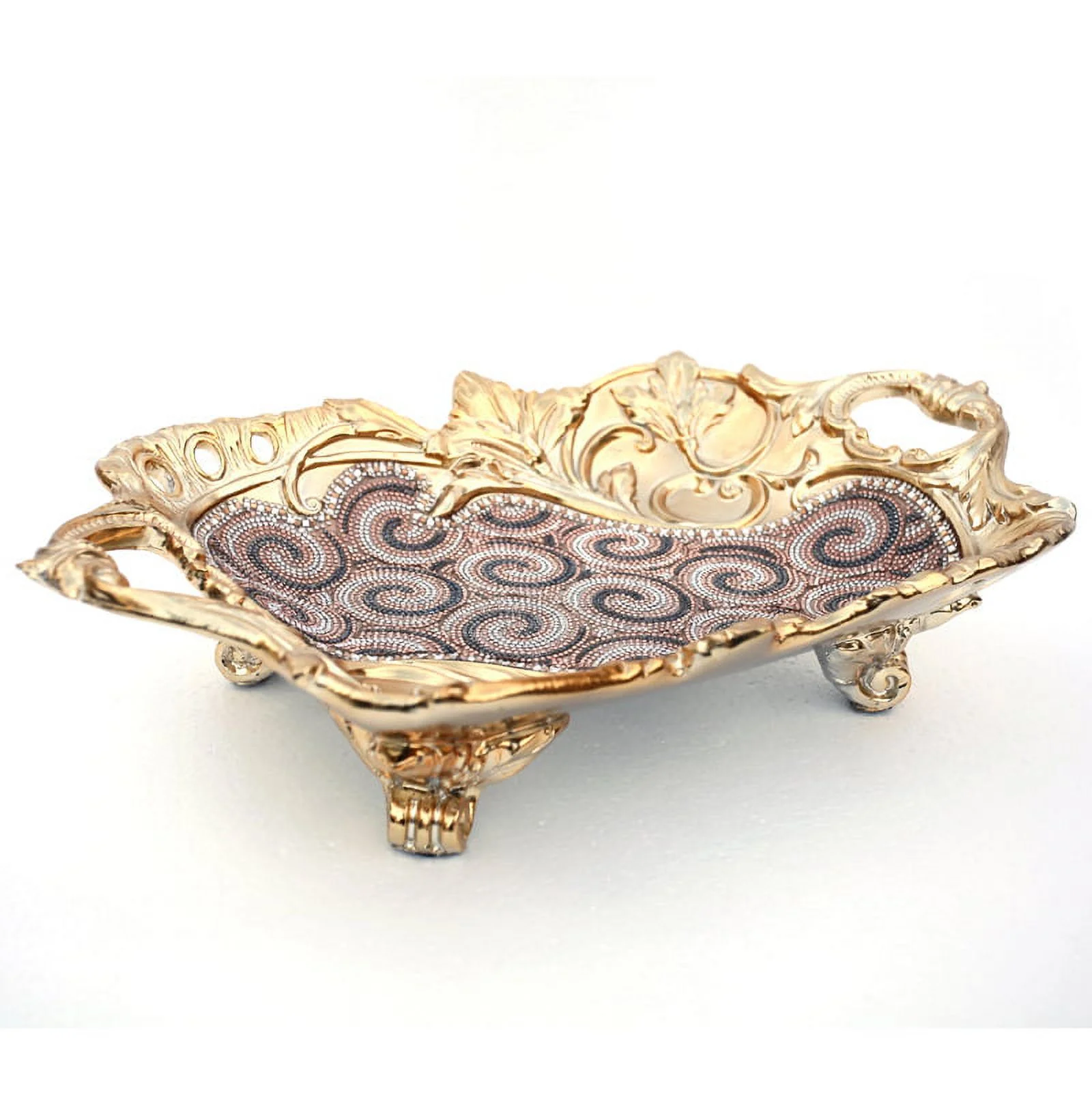 Elegant Crystal Embellished Ceramic Plate - Elevate Your Space