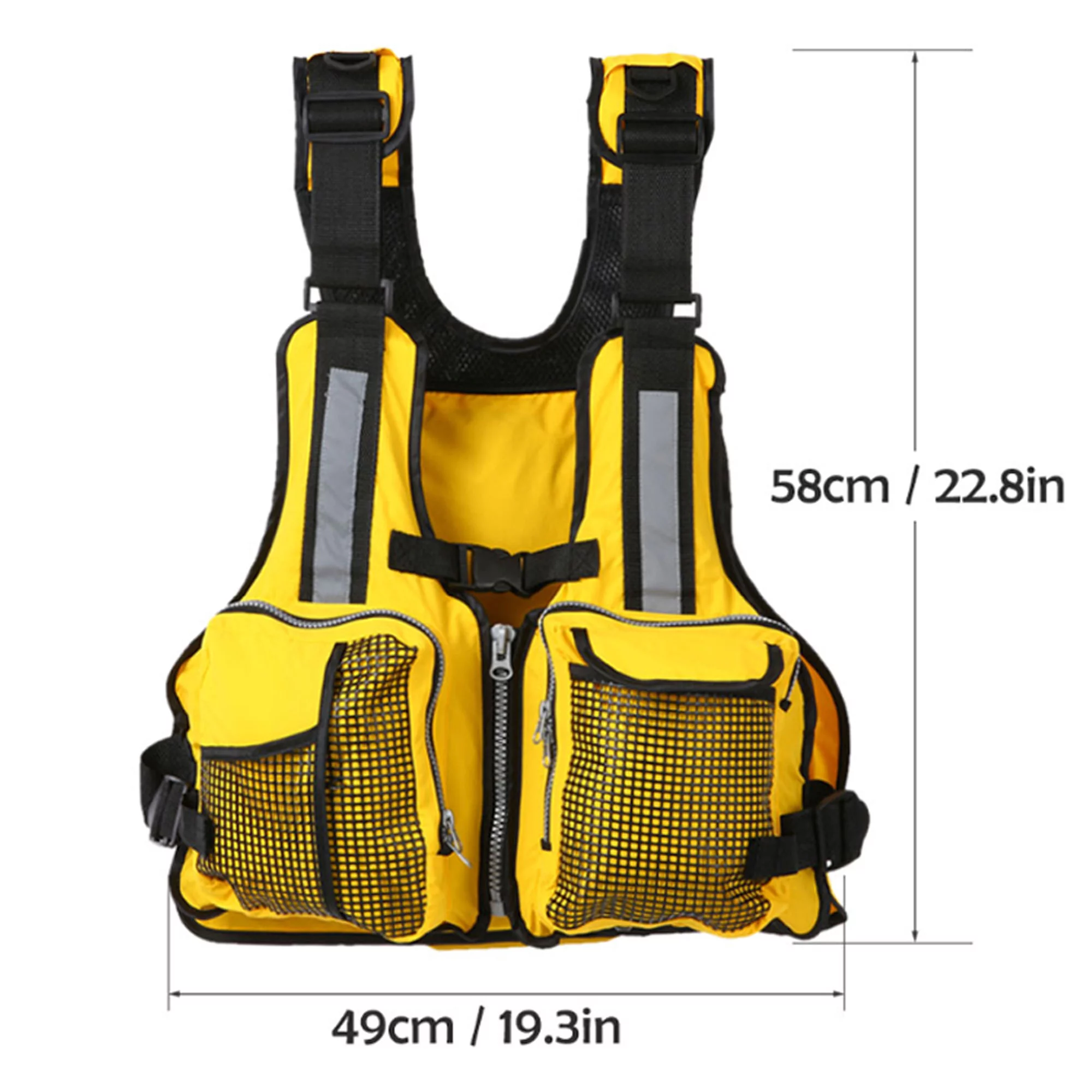 Sunisery Adult Adjustable Life Jacket Vest Marine Reflective Sailing Kayak Fly Fishing